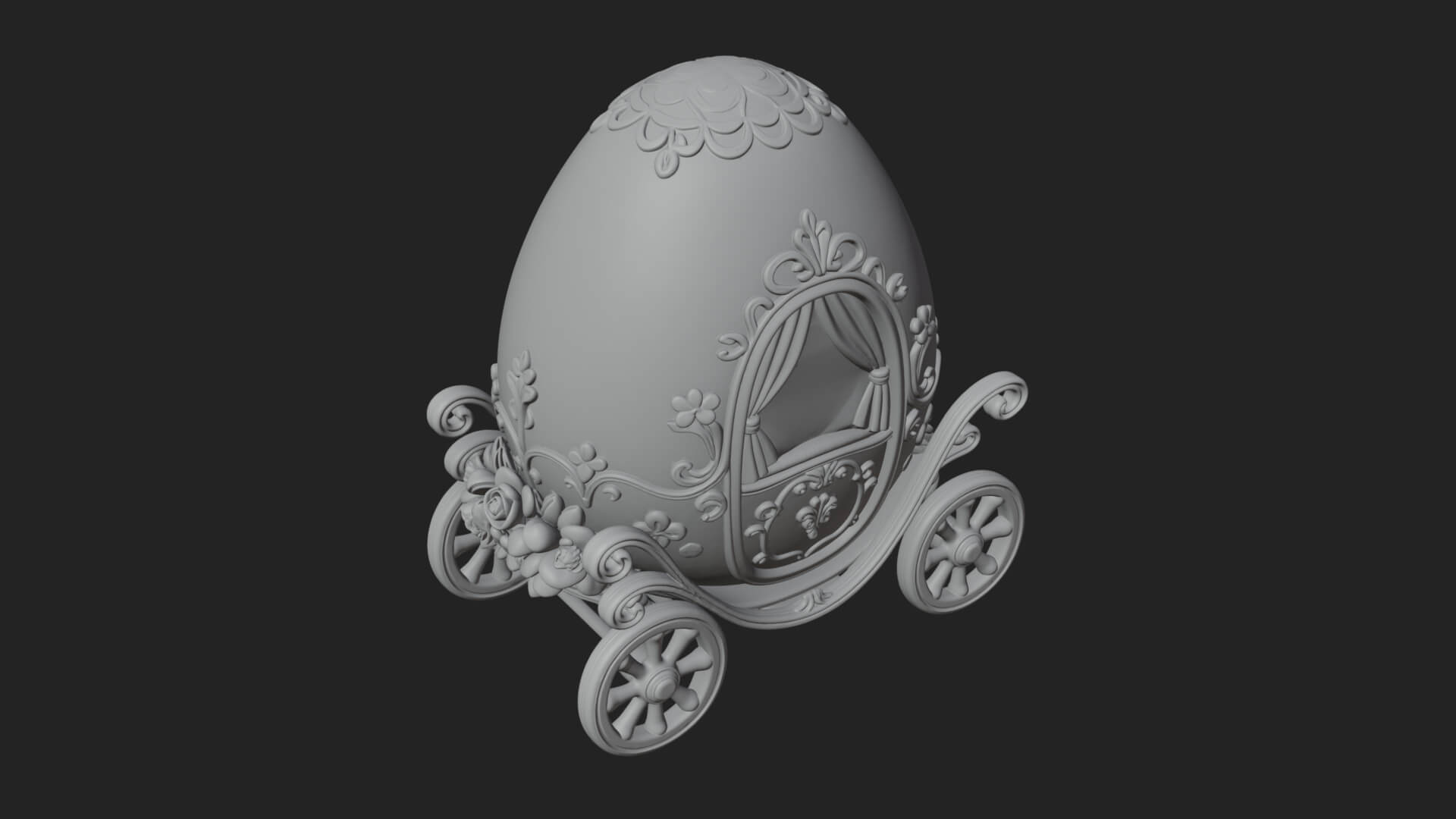 Easter Egg Carriage Model Design 2 3D Print Model 3D Model