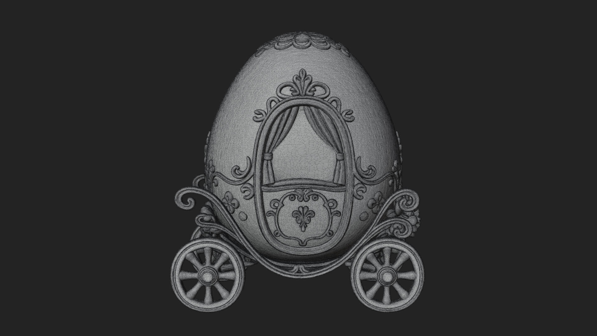 Easter Egg Carriage Model Design 2 3D Print Model 3D Model