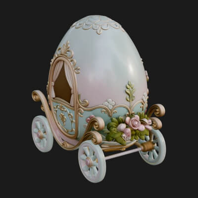 Easter Egg Carriage Model Design 2 3D Print Model