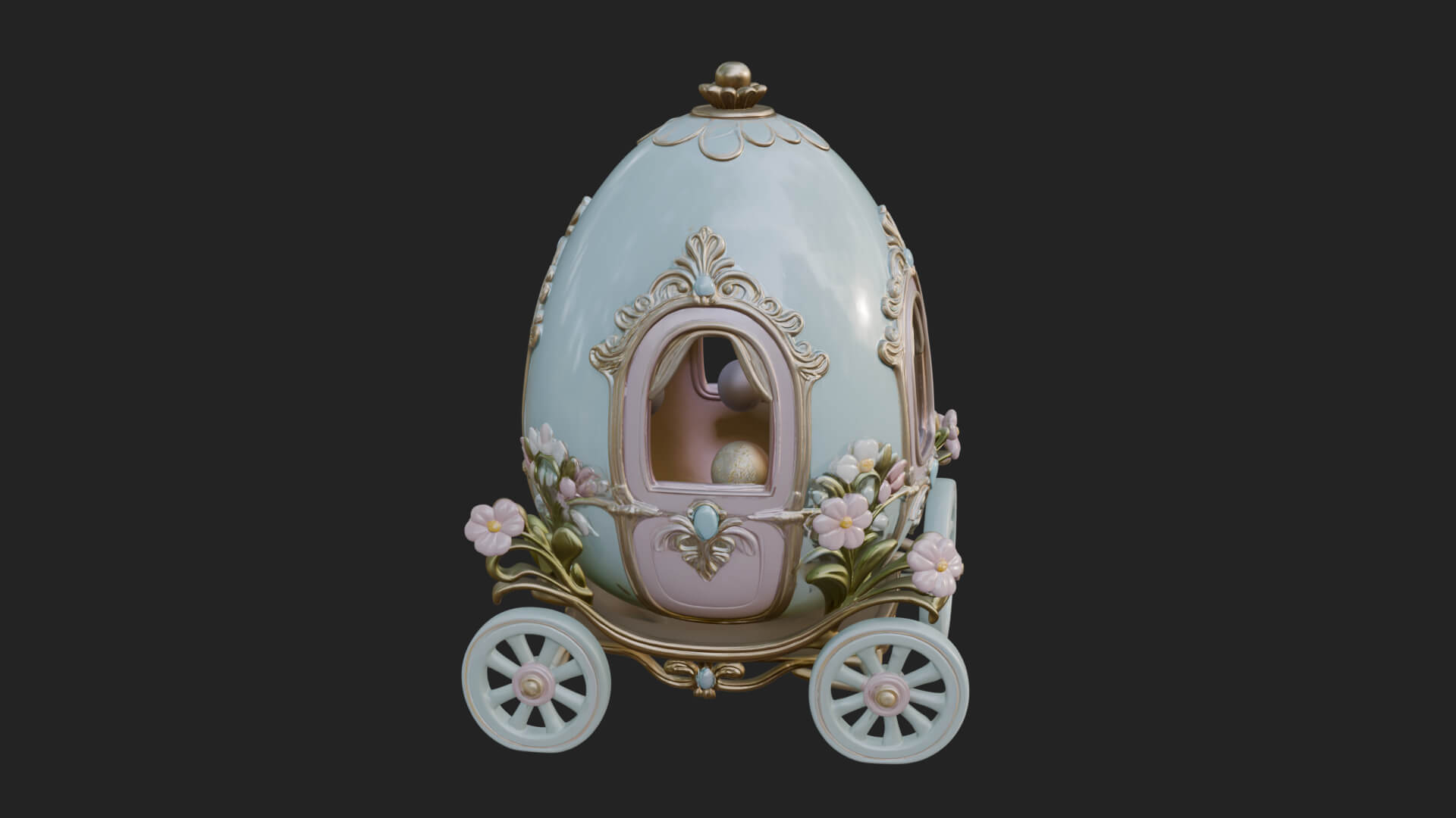 Easter Egg Carriage Model Design 3 3D Print Model 3D Model