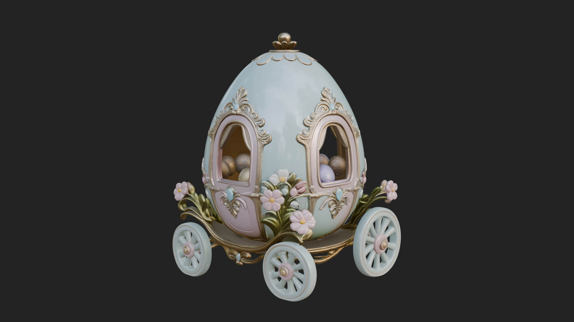 Easter Egg Carriage Model Design 3 3D Print Model 3D Model