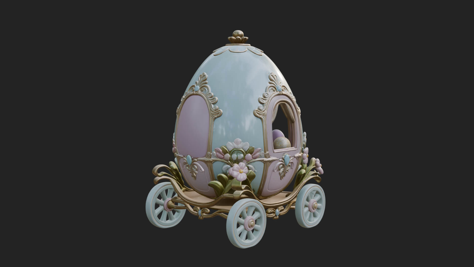 Easter Egg Carriage Model Design 3 3D Print Model 3D Model
