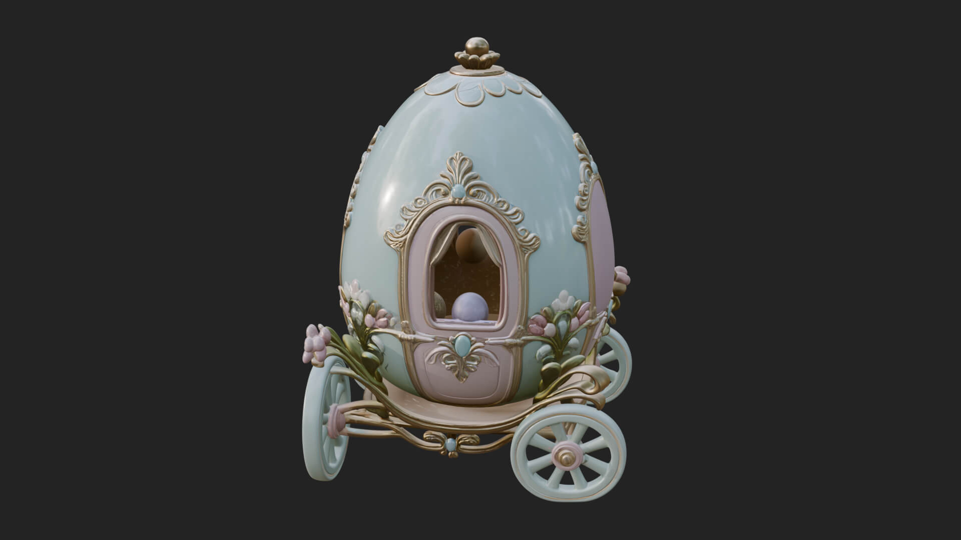 Easter Egg Carriage Model Design 3 3D Print Model 3D Model
