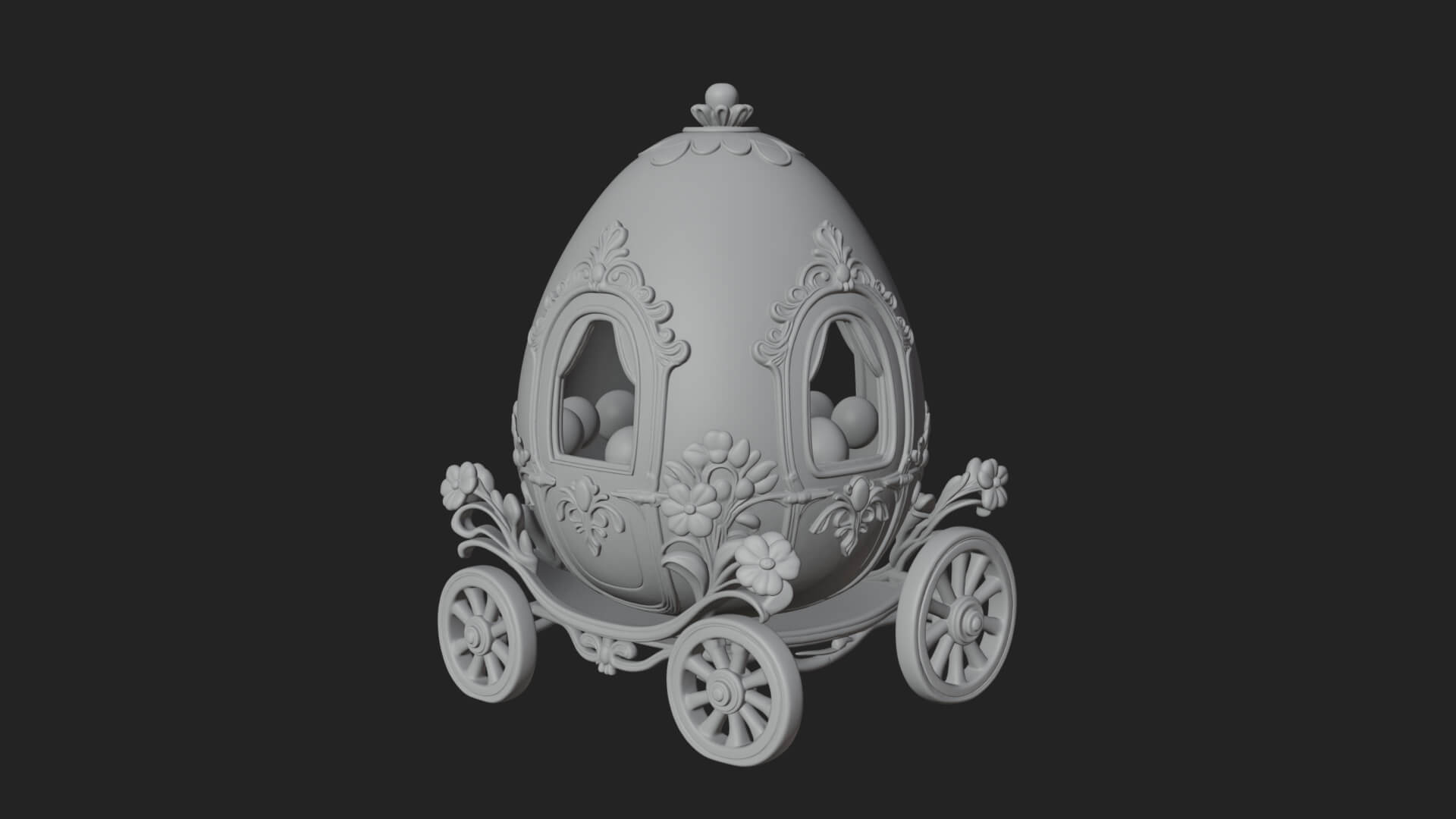Easter Egg Carriage Model Design 3 3D Print Model 3D Model