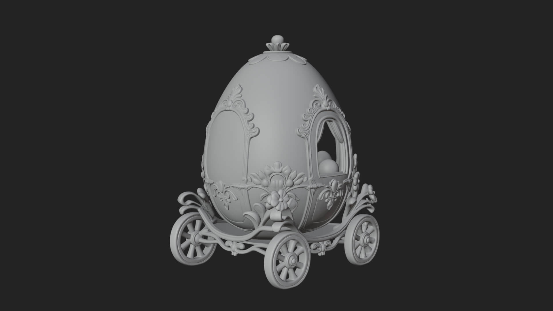 Easter Egg Carriage Model Design 3 3D Print Model 3D Model