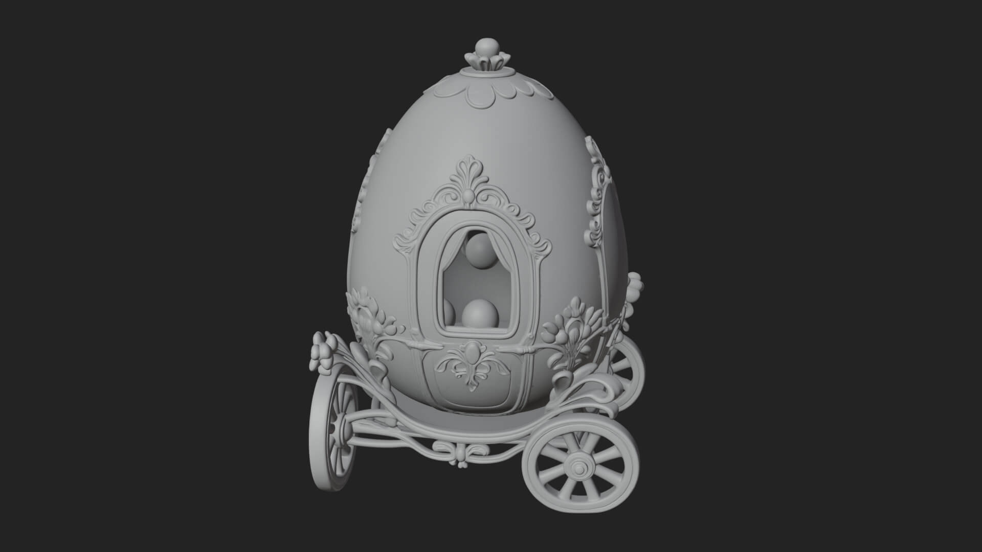 Easter Egg Carriage Model Design 3 3D Print Model 3D Model