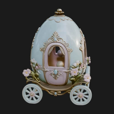 Easter Egg Carriage Model Design 3 3D Print Model