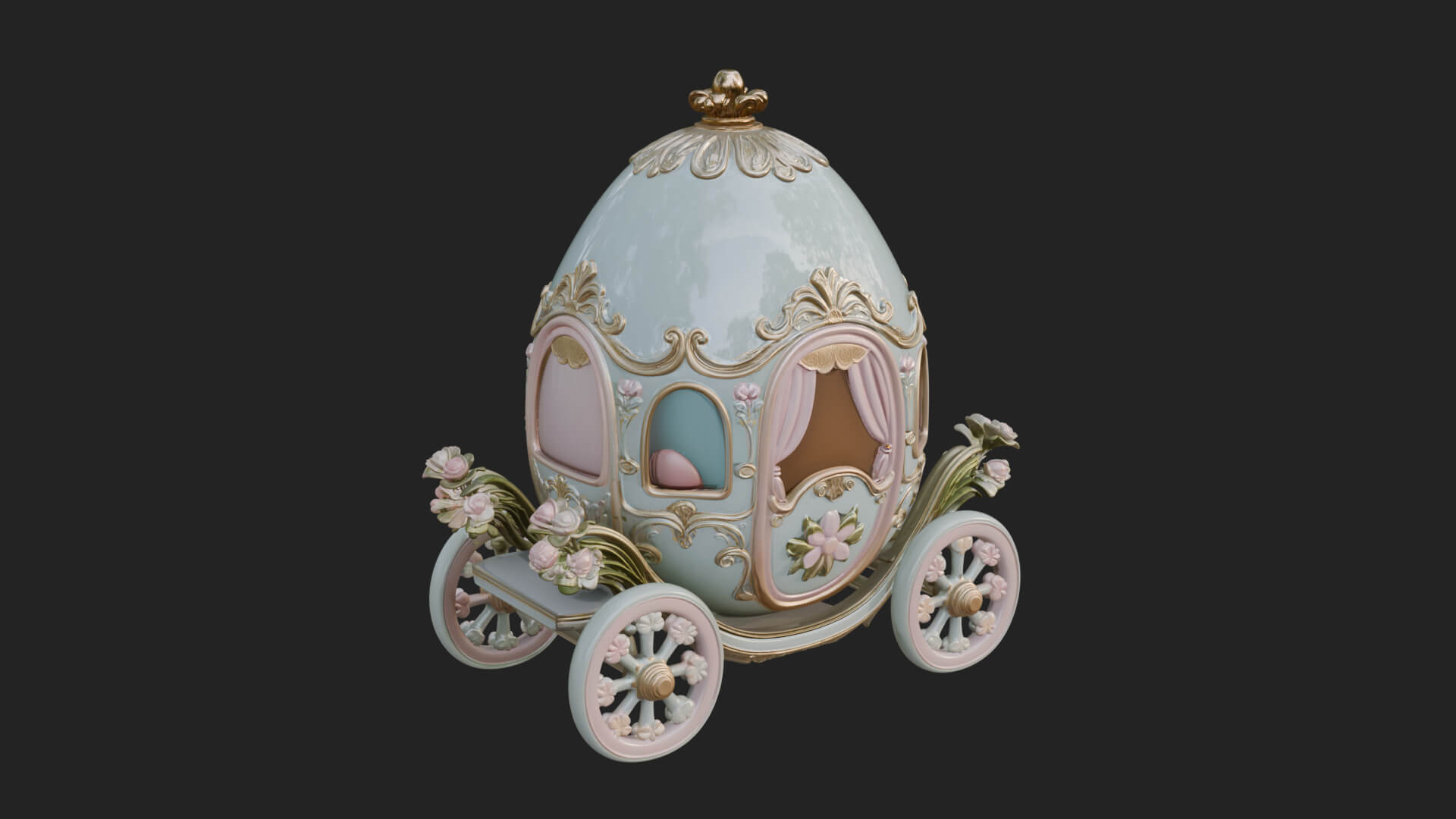 Easter Egg Carriage Model Design 4 3D Print Model 3D Model