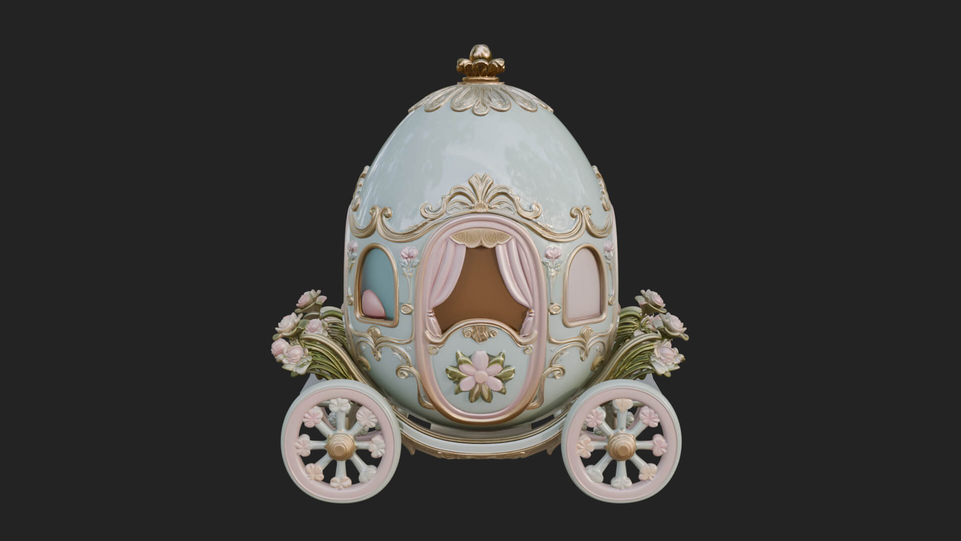 Easter Egg Carriage Model Design 4 3D Print Model 3D Model