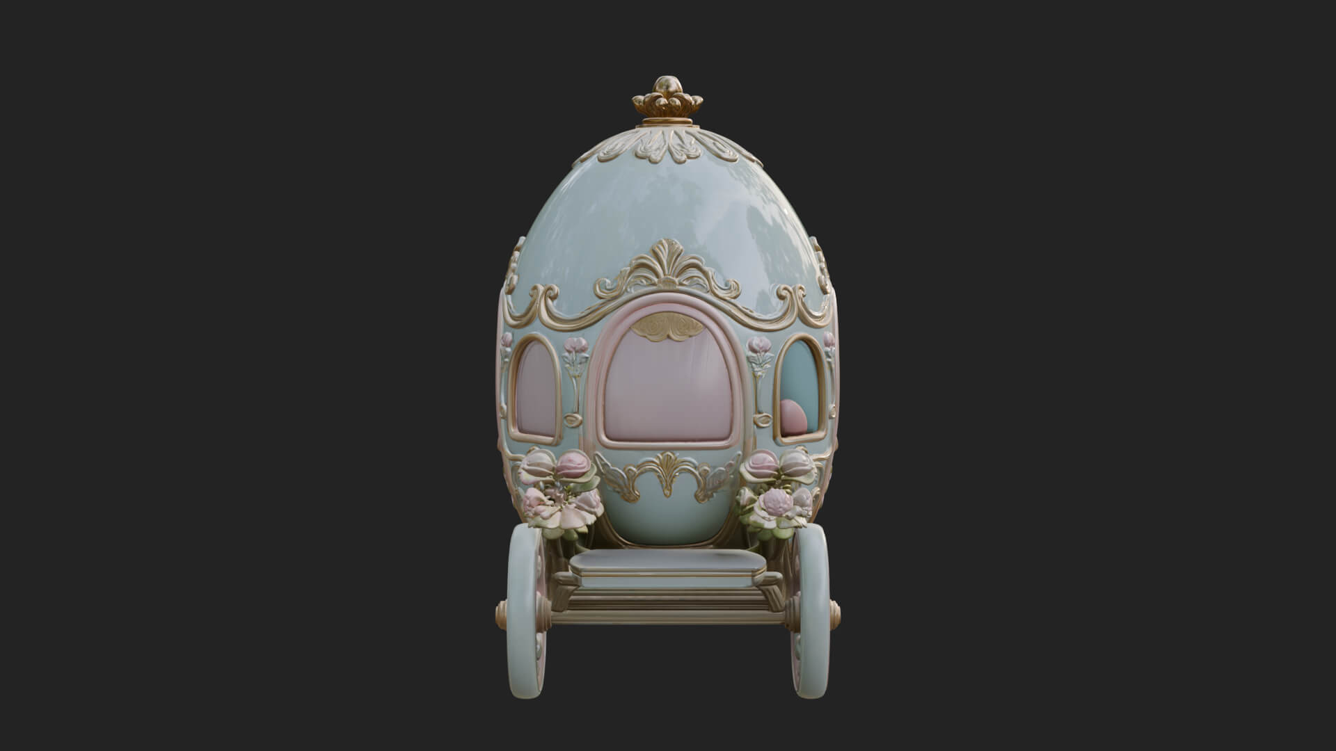 Easter Egg Carriage Model Design 4 3D Print Model 3D Model