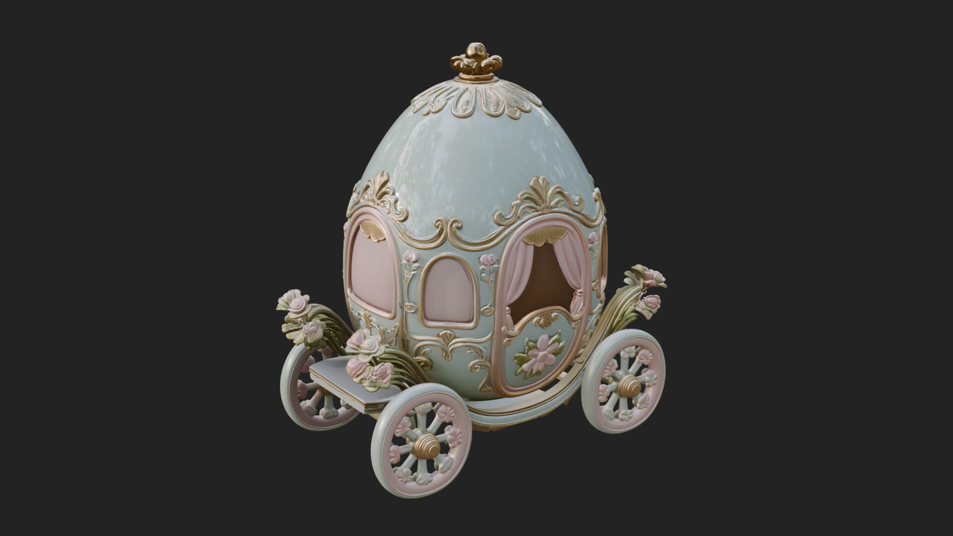 Easter Egg Carriage Model Design 4 3D Print Model 3D Model