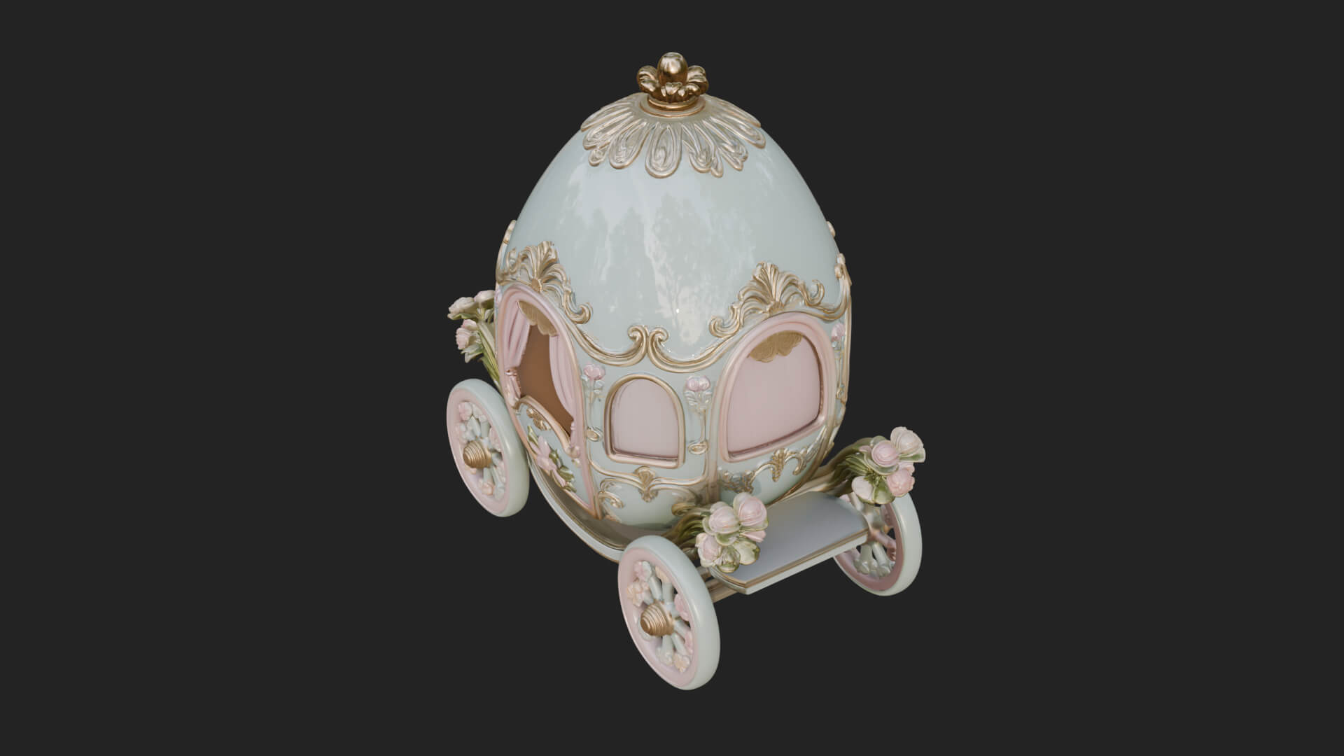 Easter Egg Carriage Model Design 4 3D Print Model 3D Model