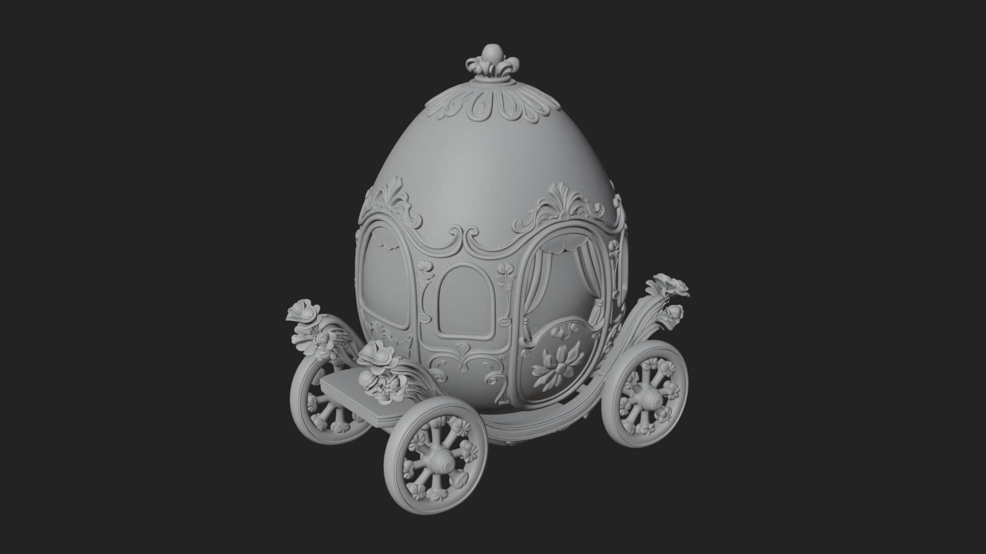 Easter Egg Carriage Model Design 4 3D Print Model 3D Model