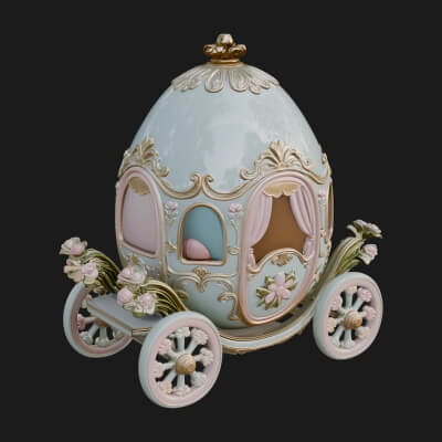 Easter Egg Carriage Model Design 4 3D Print Model