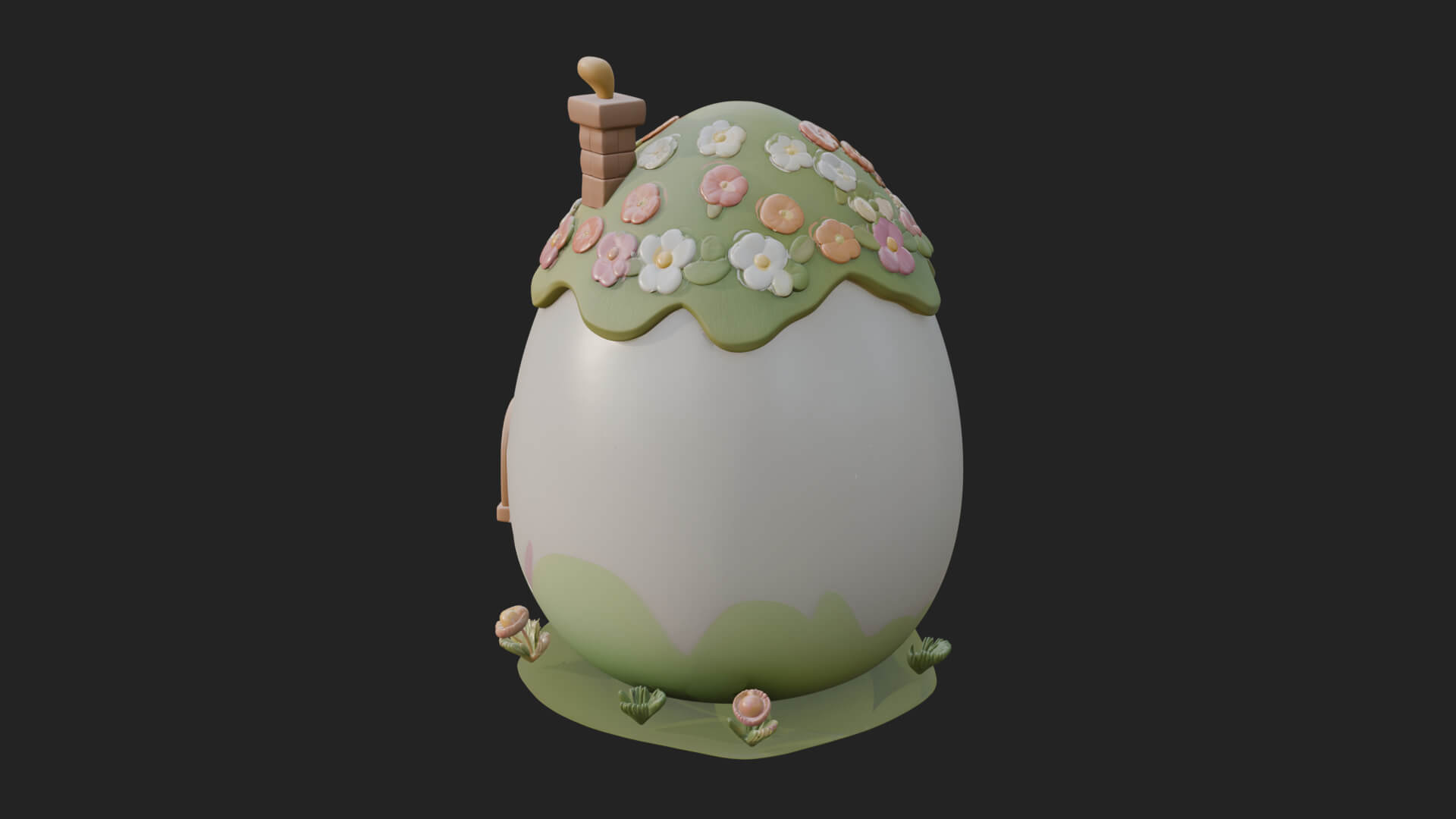 Easter Egg Cottage House Design 1 3D Print Model 3D Model