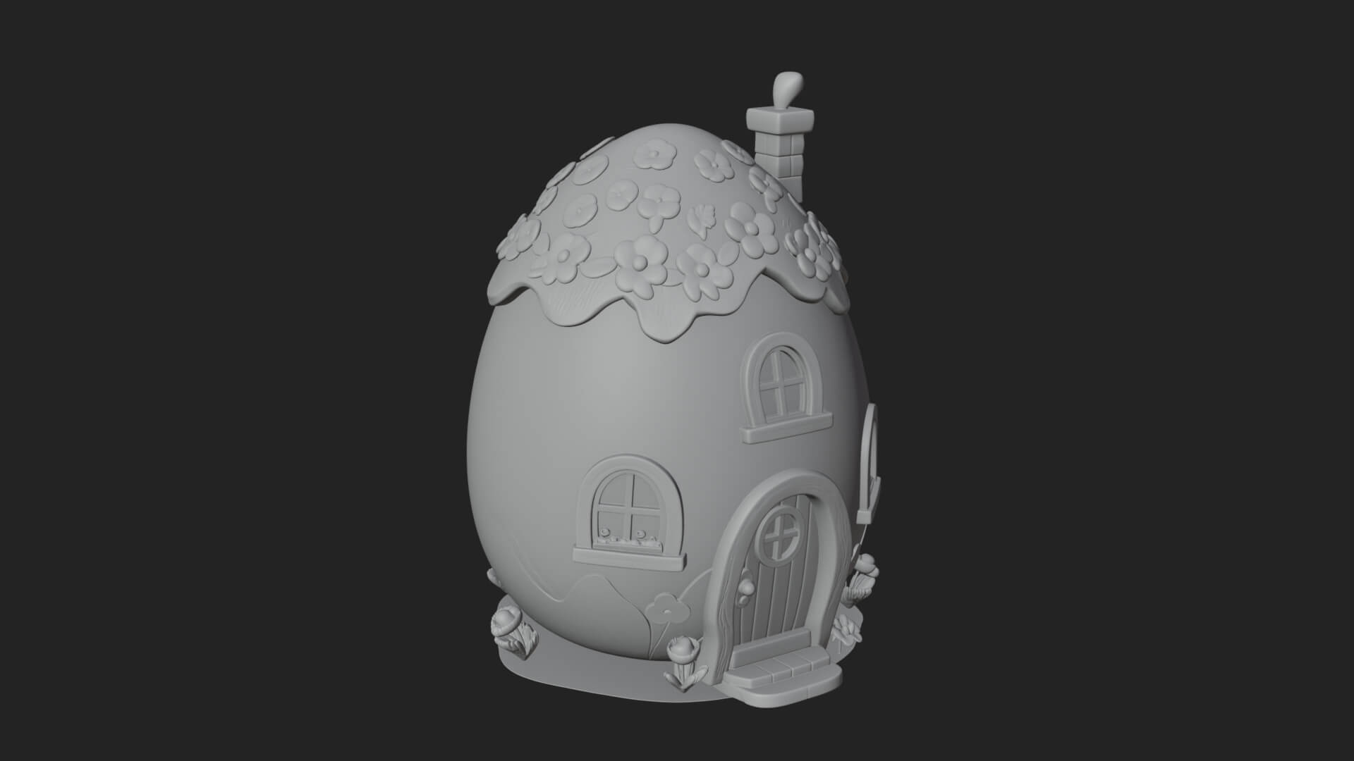 Easter Egg Cottage House Design 1 3D Print Model 3D Model