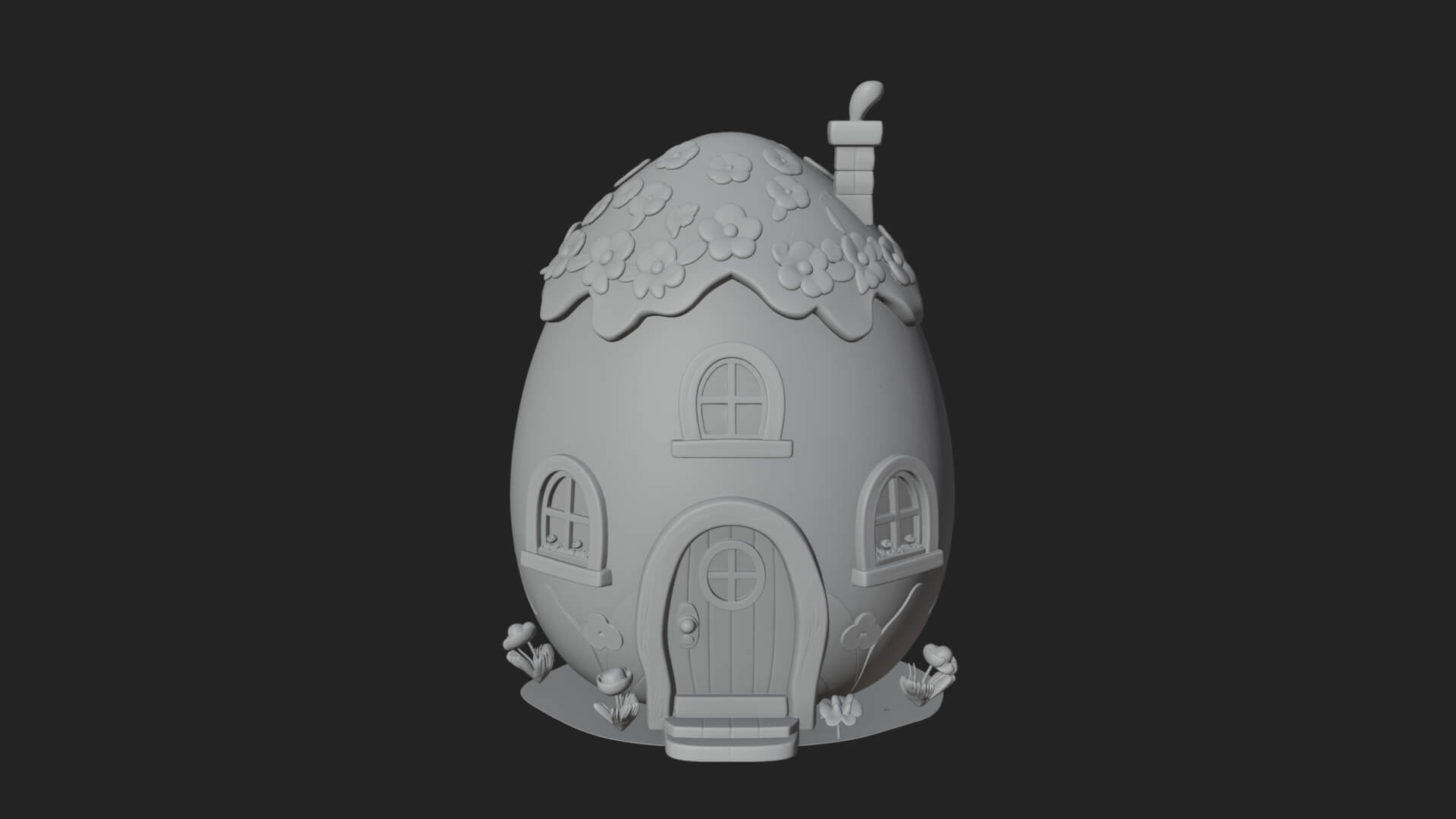 Easter Egg Cottage House Design 1 3D Print Model 3D Model