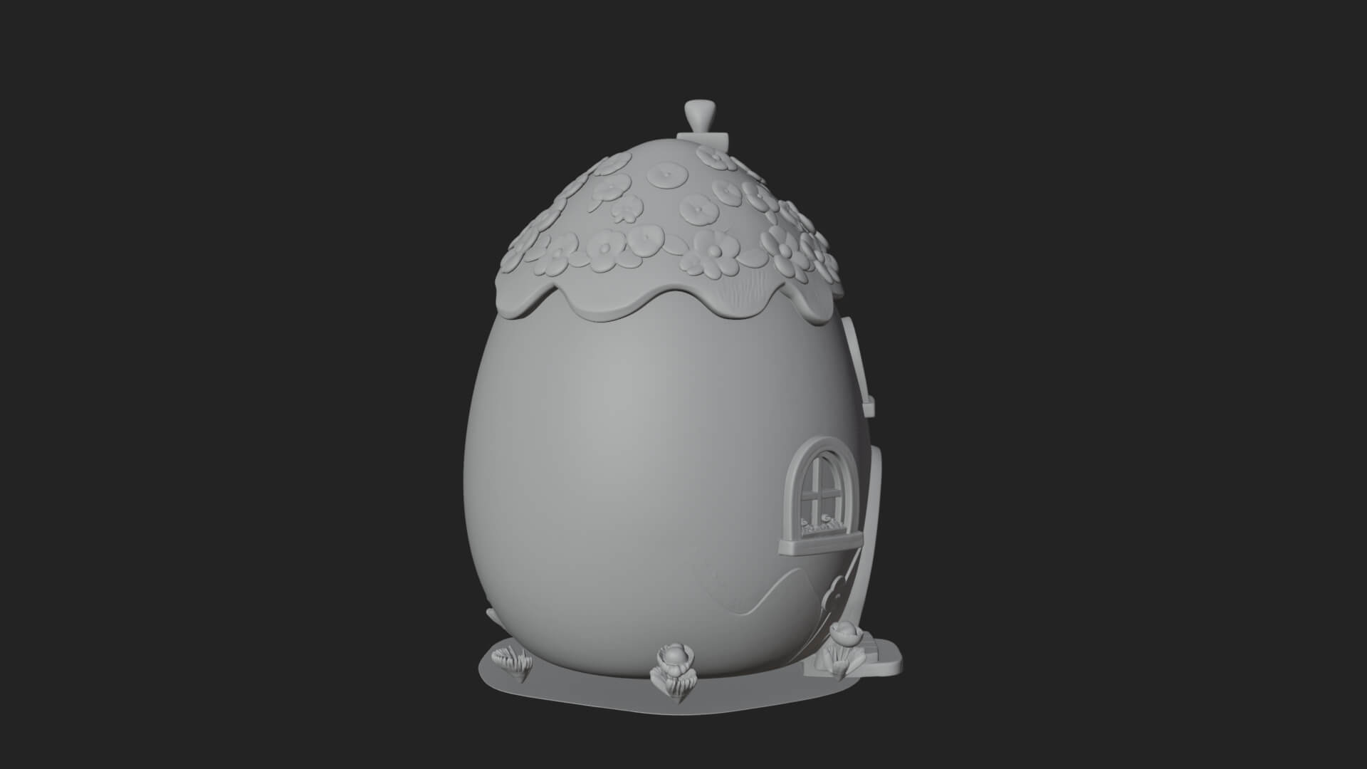 Easter Egg Cottage House Design 1 3D Print Model 3D Model