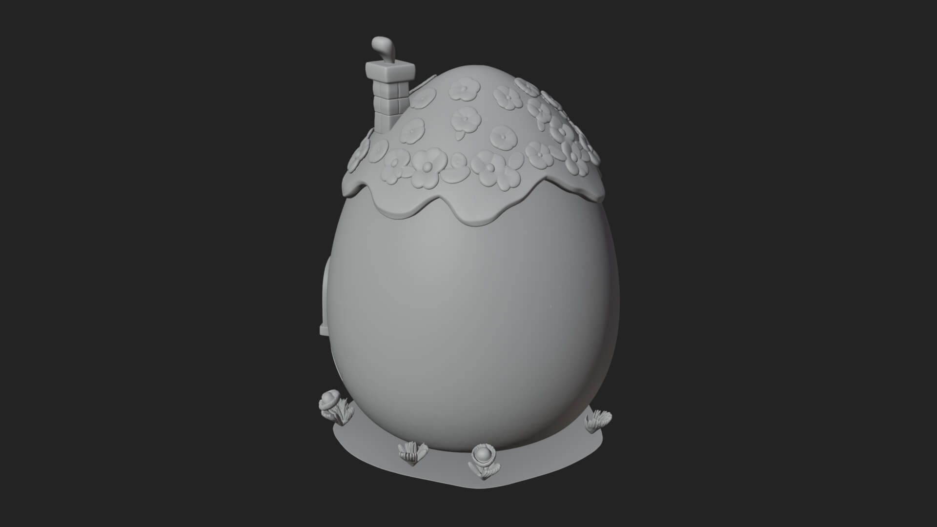 Easter Egg Cottage House Design 1 3D Print Model 3D Model