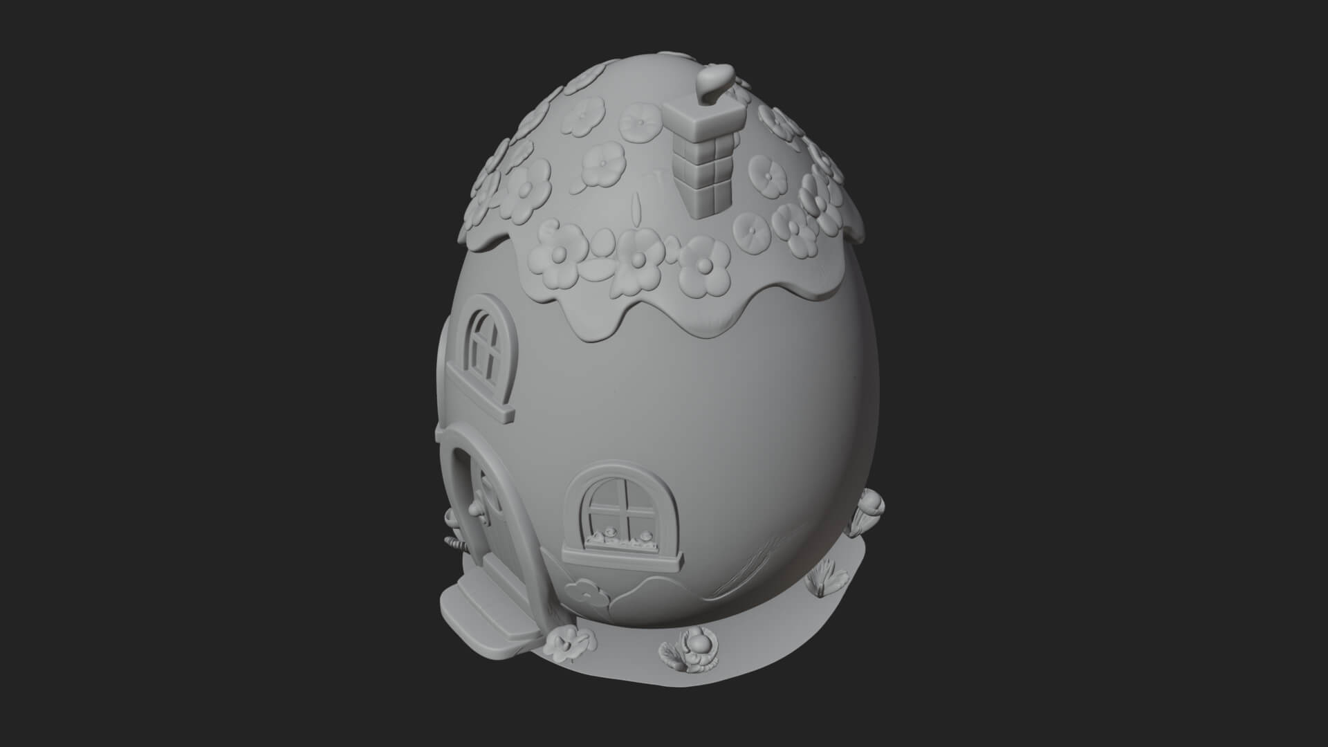Easter Egg Cottage House Design 1 3D Print Model 3D Model