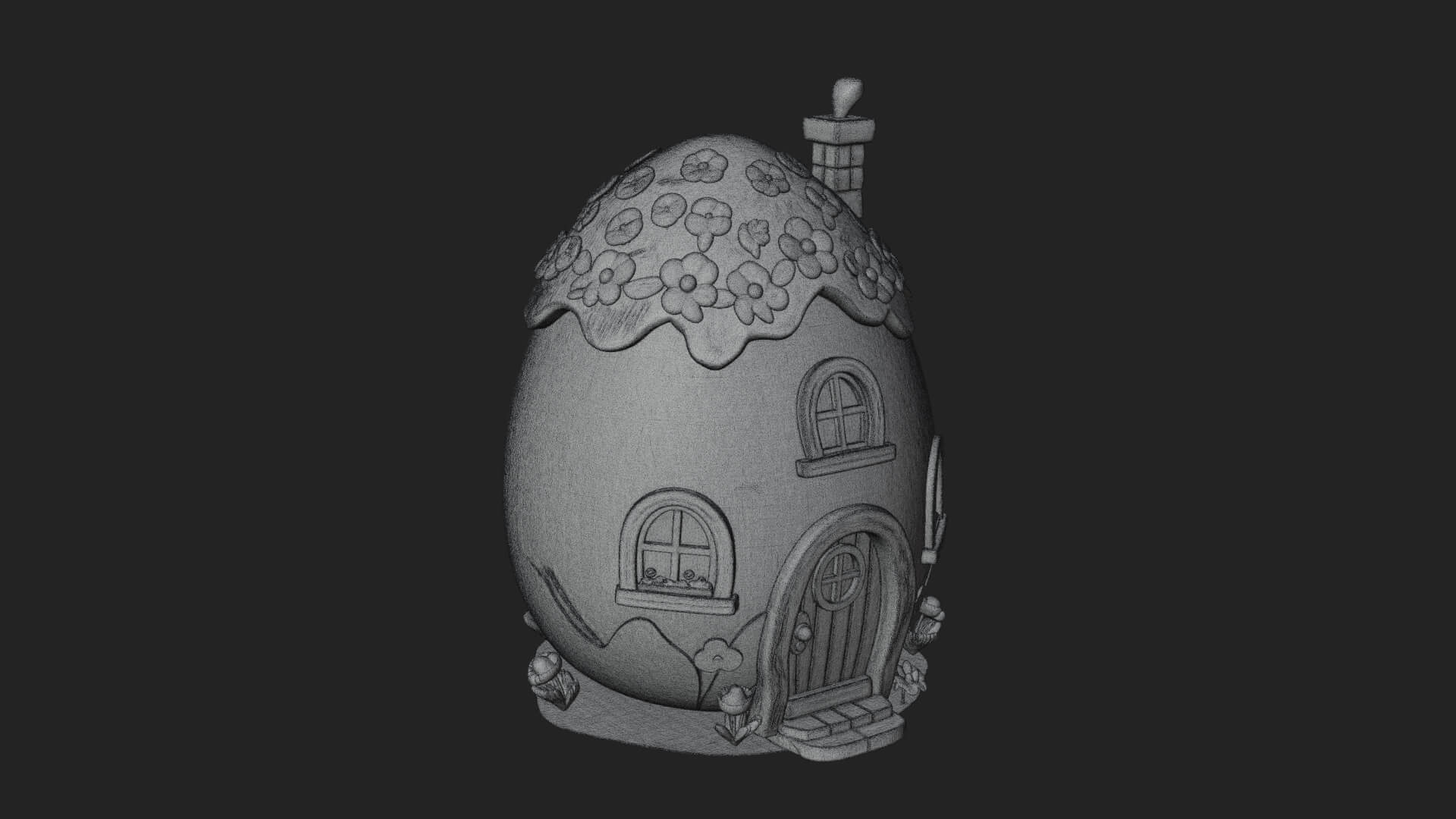 Easter Egg Cottage House Design 1 3D Print Model 3D Model