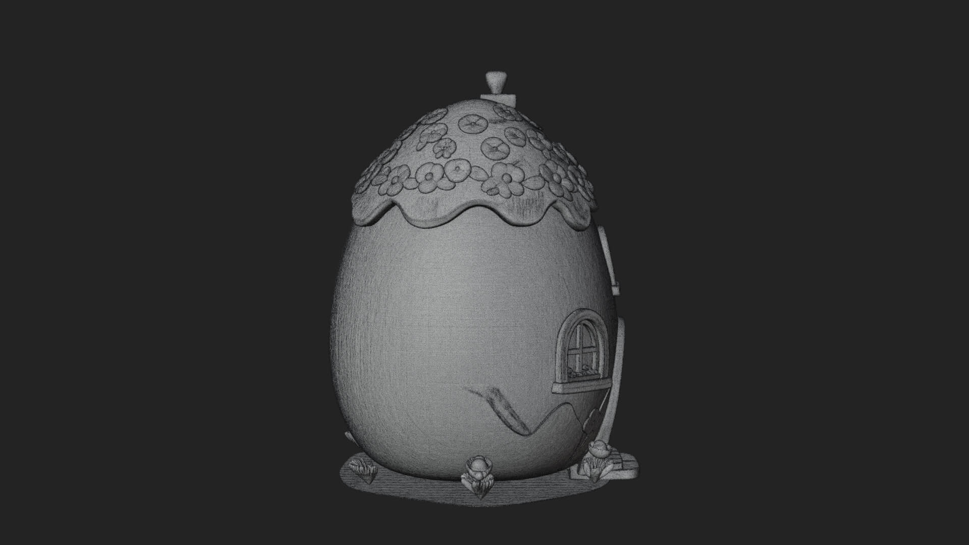 Easter Egg Cottage House Design 1 3D Print Model 3D Model