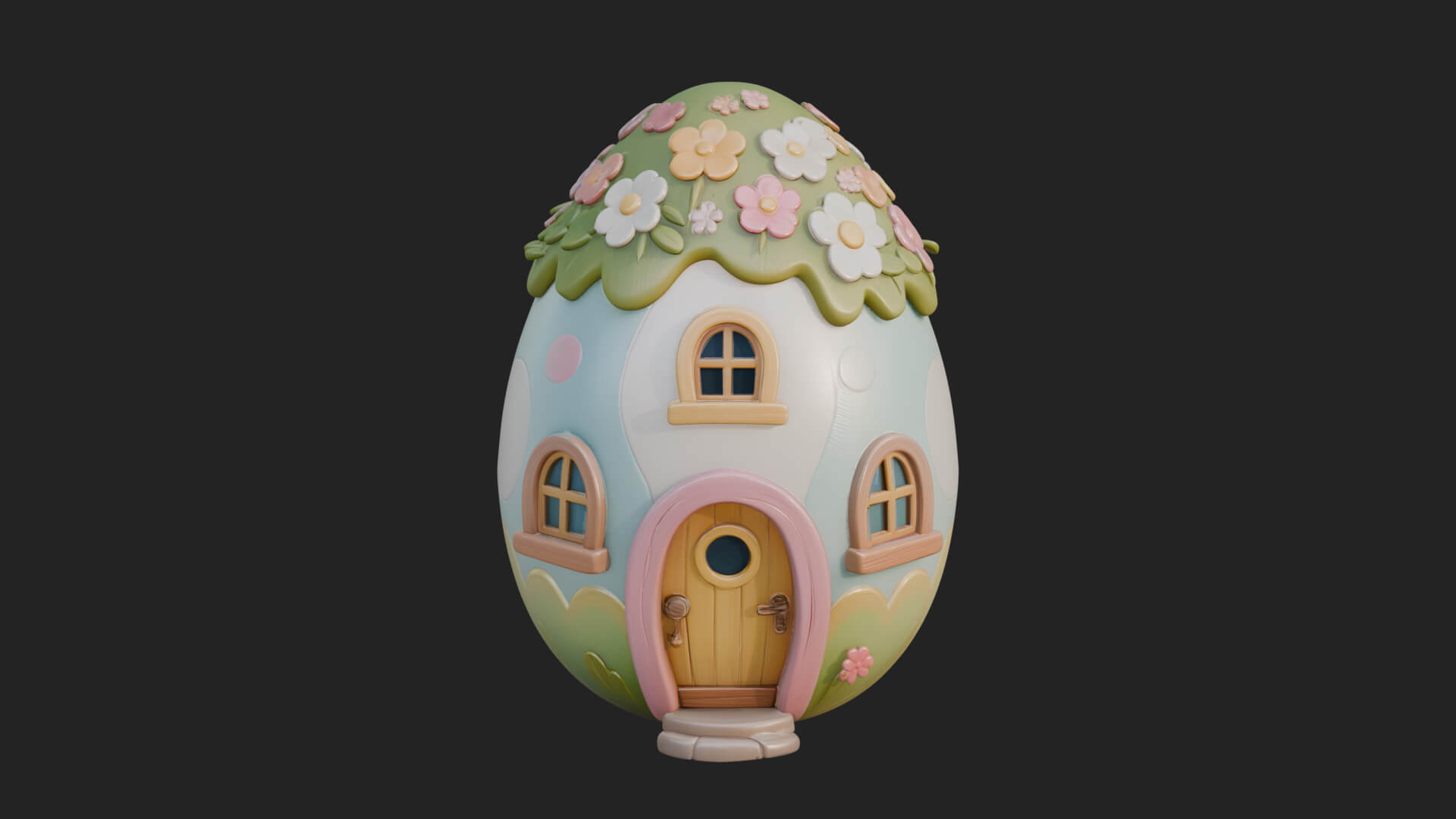 Easter Egg Cottage House Design 2 3D Print Model 3D Model