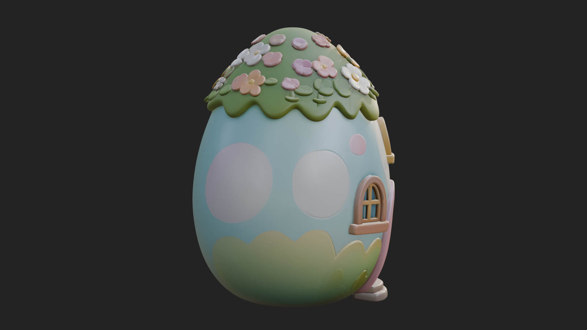 Easter Egg Cottage House Design 2 3D Print Model 3D Model