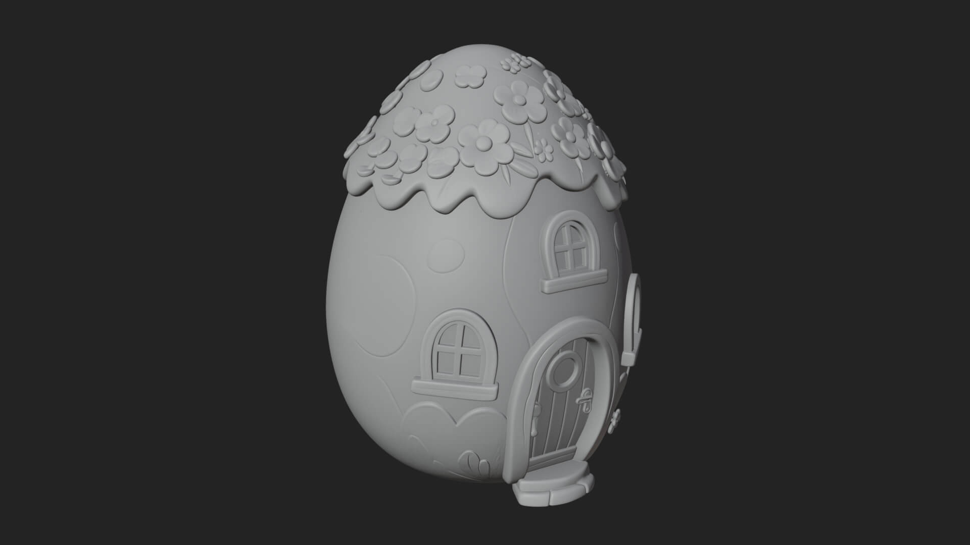 Easter Egg Cottage House Design 2 3D Print Model 3D Model