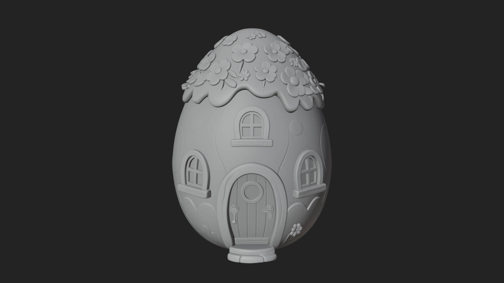 Easter Egg Cottage House Design 2 3D Print Model 3D Model