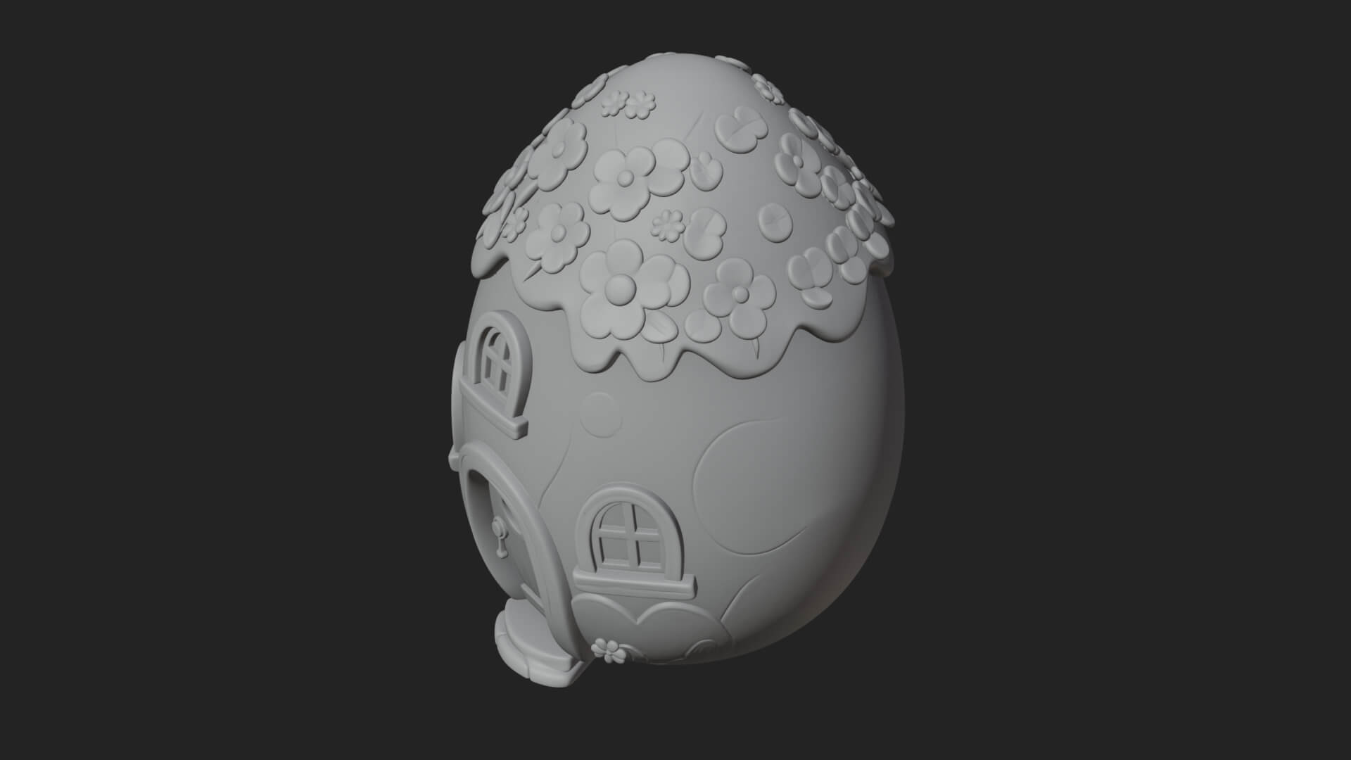 Easter Egg Cottage House Design 2 3D Print Model 3D Model