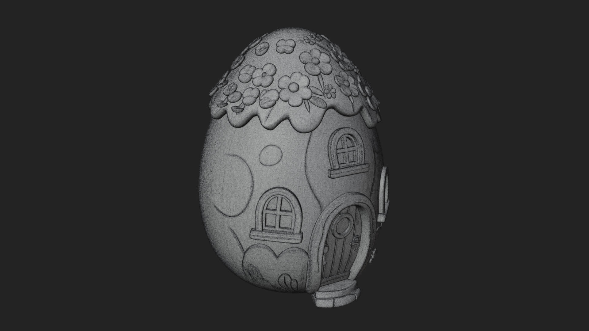 Easter Egg Cottage House Design 2 3D Print Model 3D Model