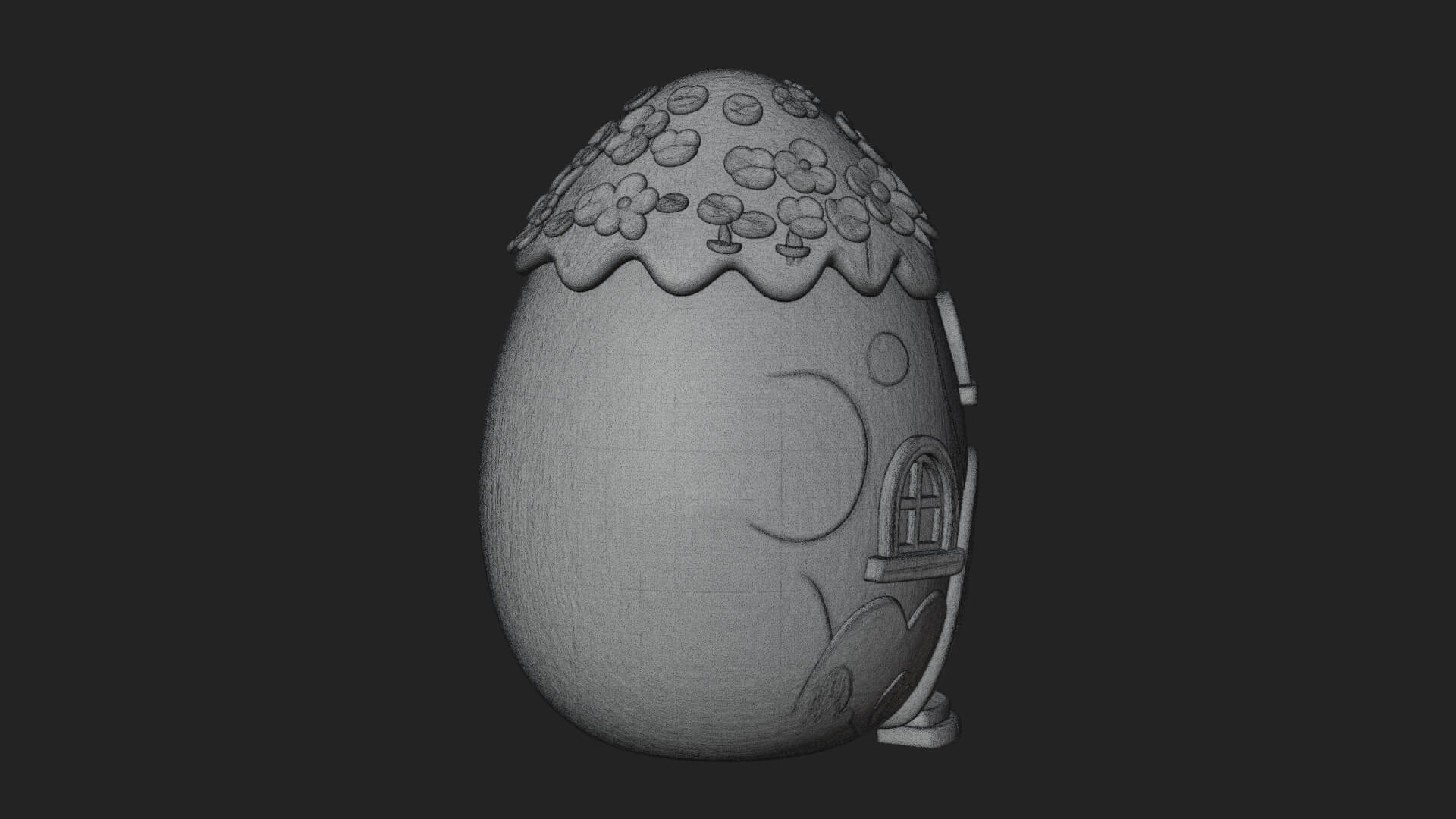 Easter Egg Cottage House Design 2 3D Print Model 3D Model