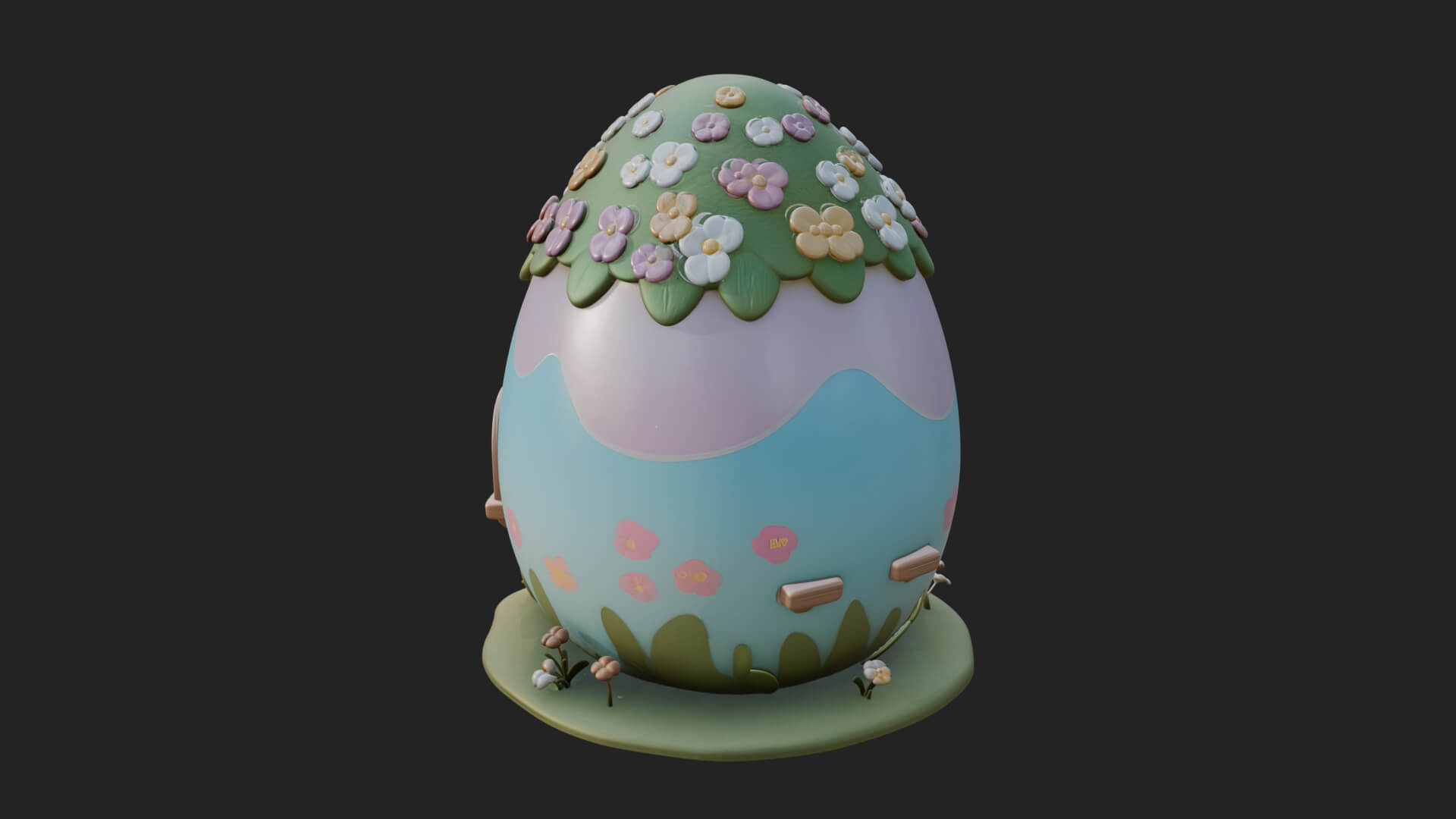 Easter Egg Cottage House Design 3 3D Print Model 3D Model