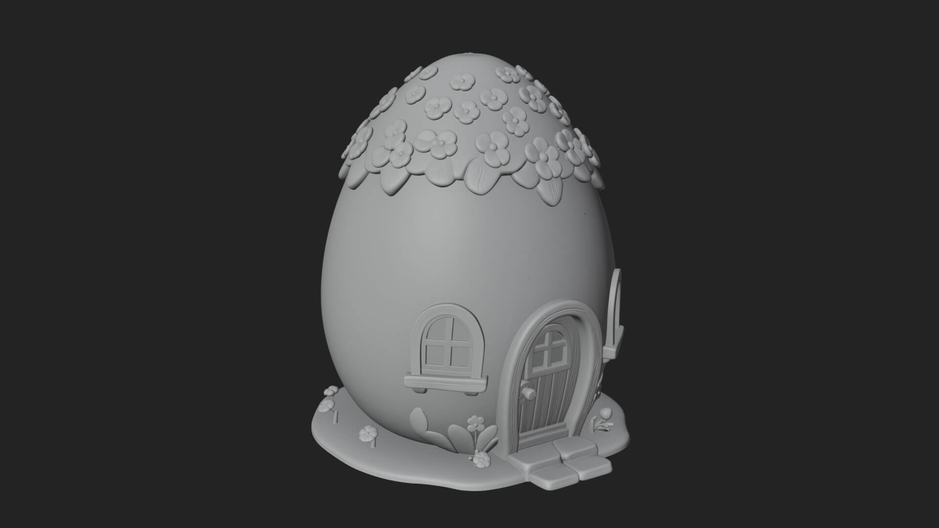 Easter Egg Cottage House Design 3 3D Print Model 3D Model