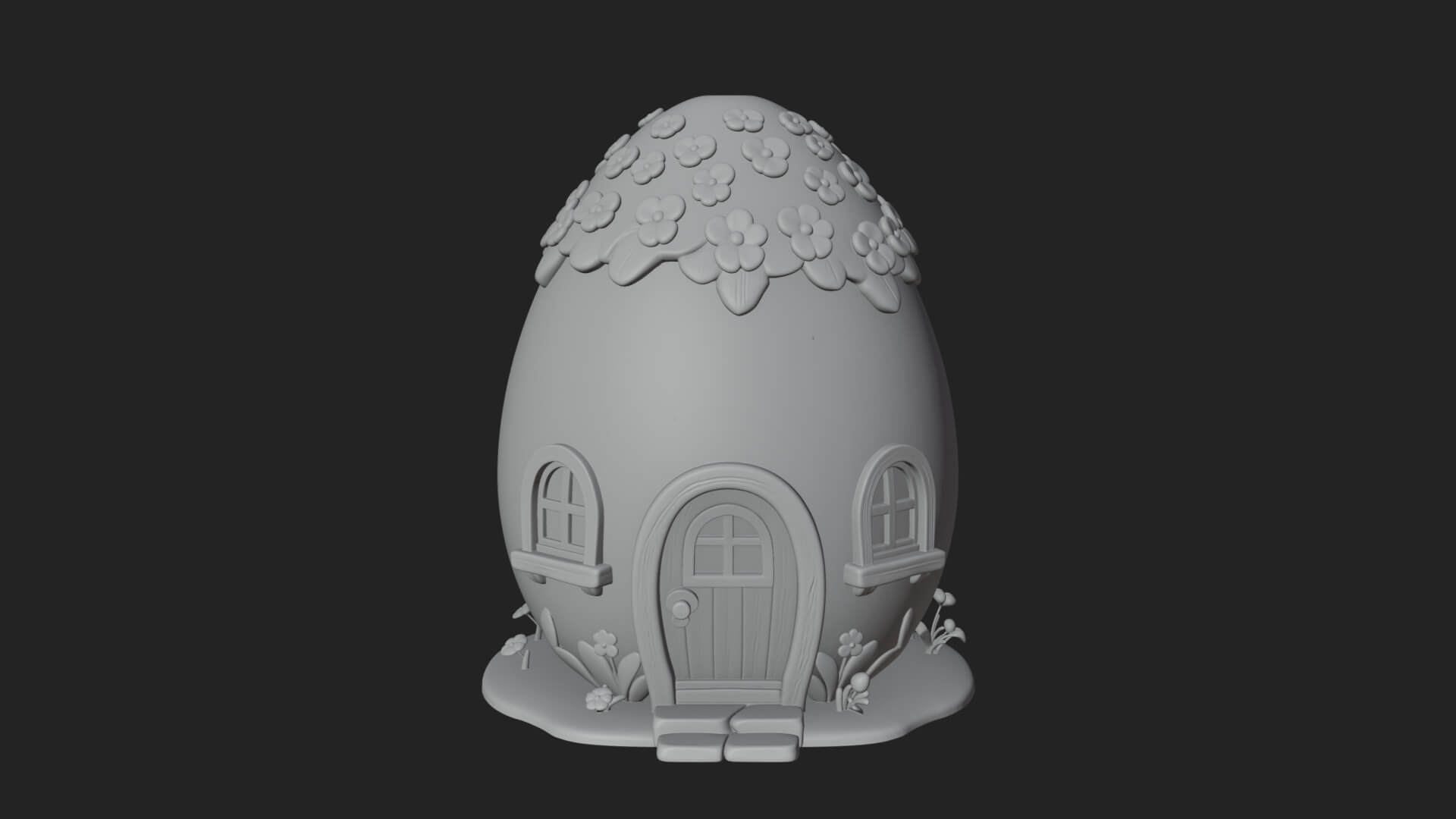 Easter Egg Cottage House Design 3 3D Print Model 3D Model