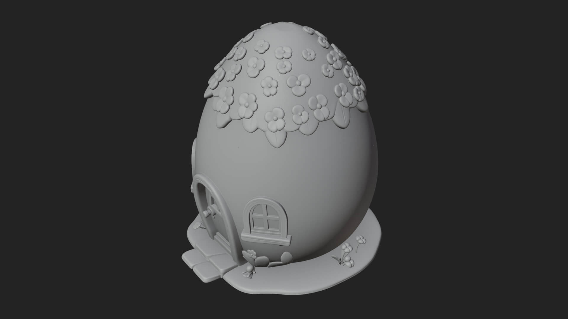 Easter Egg Cottage House Design 3 3D Print Model 3D Model
