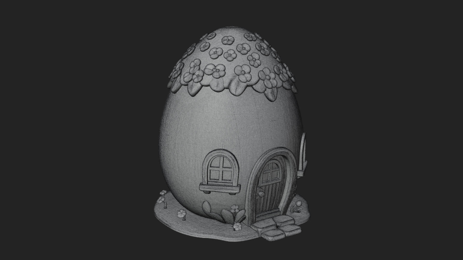 Easter Egg Cottage House Design 3 3D Print Model 3D Model