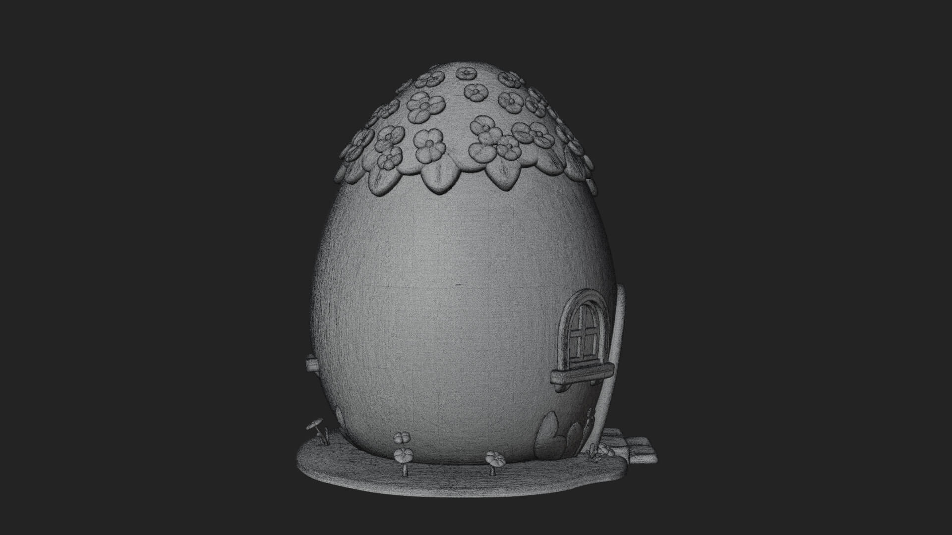 Easter Egg Cottage House Design 3 3D Print Model 3D Model