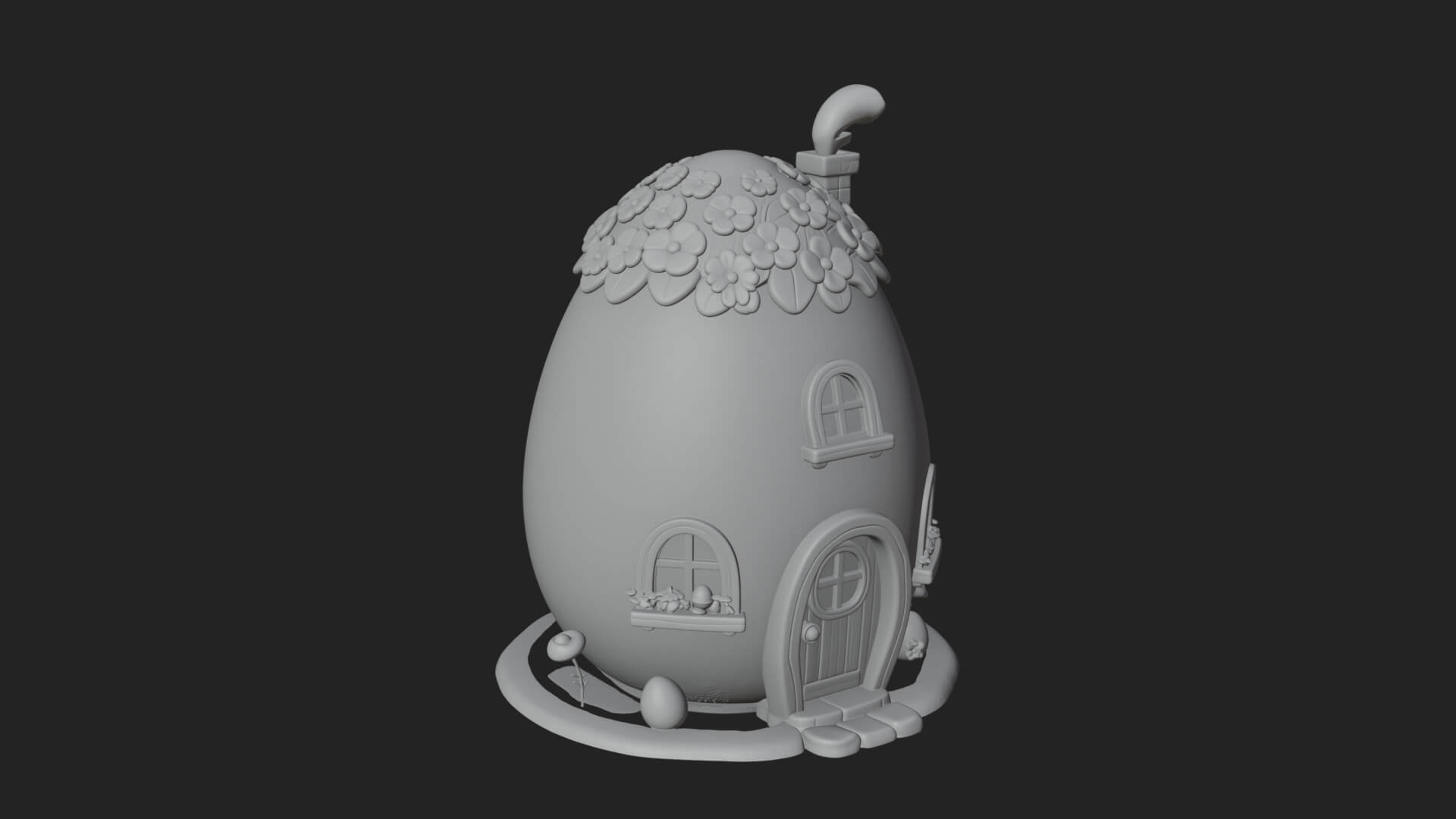 Easter Egg Cottage House Design 4 3D Print Model 3D Model