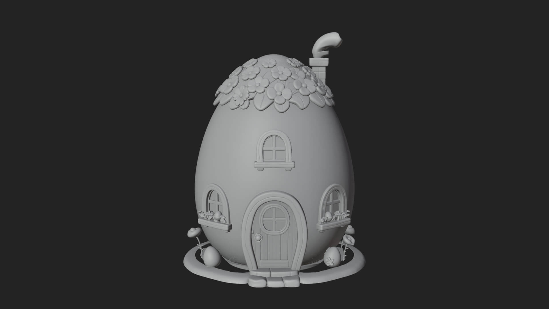 Easter Egg Cottage House Design 4 3D Print Model 3D Model