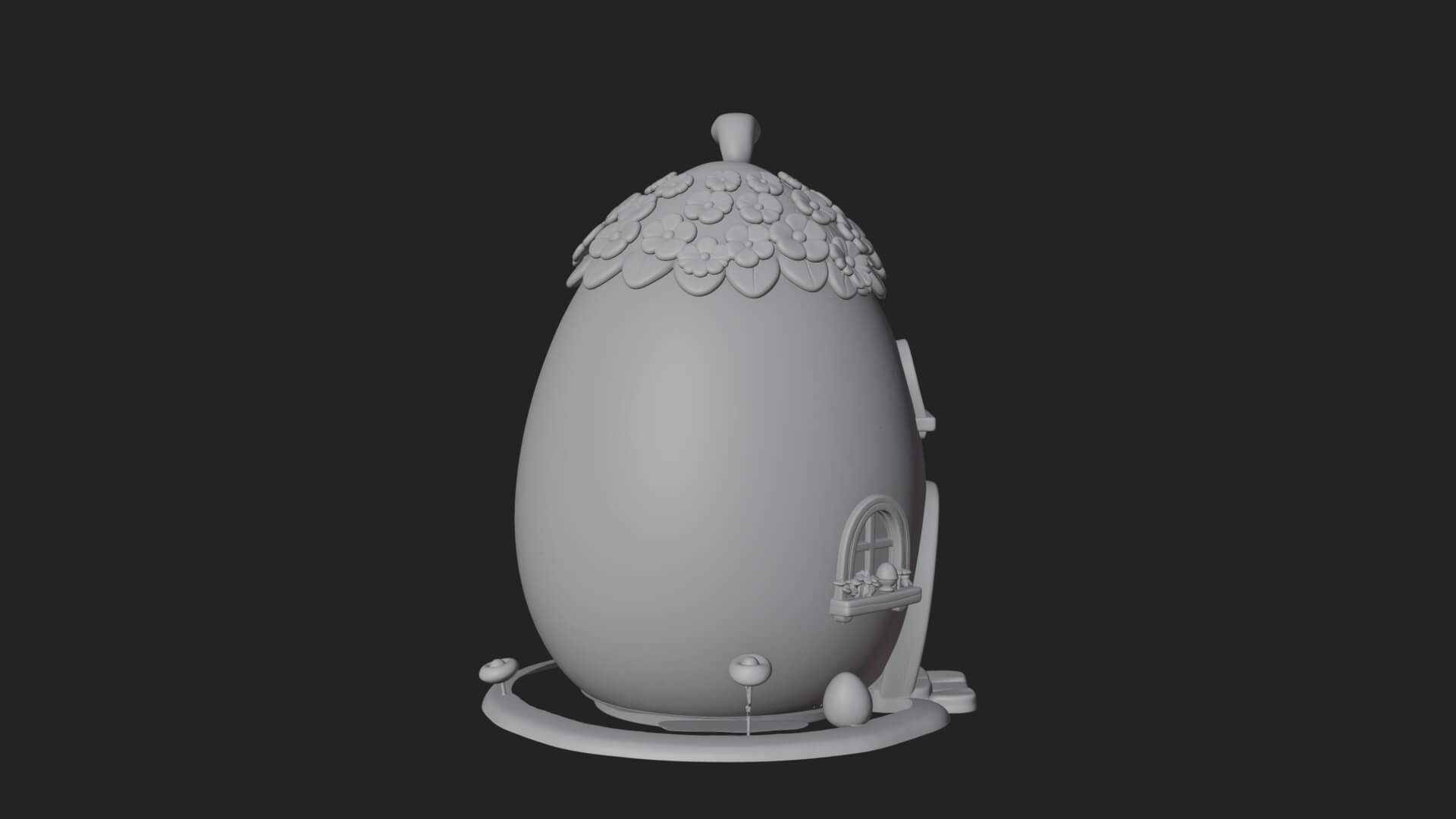 Easter Egg Cottage House Design 4 3D Print Model 3D Model