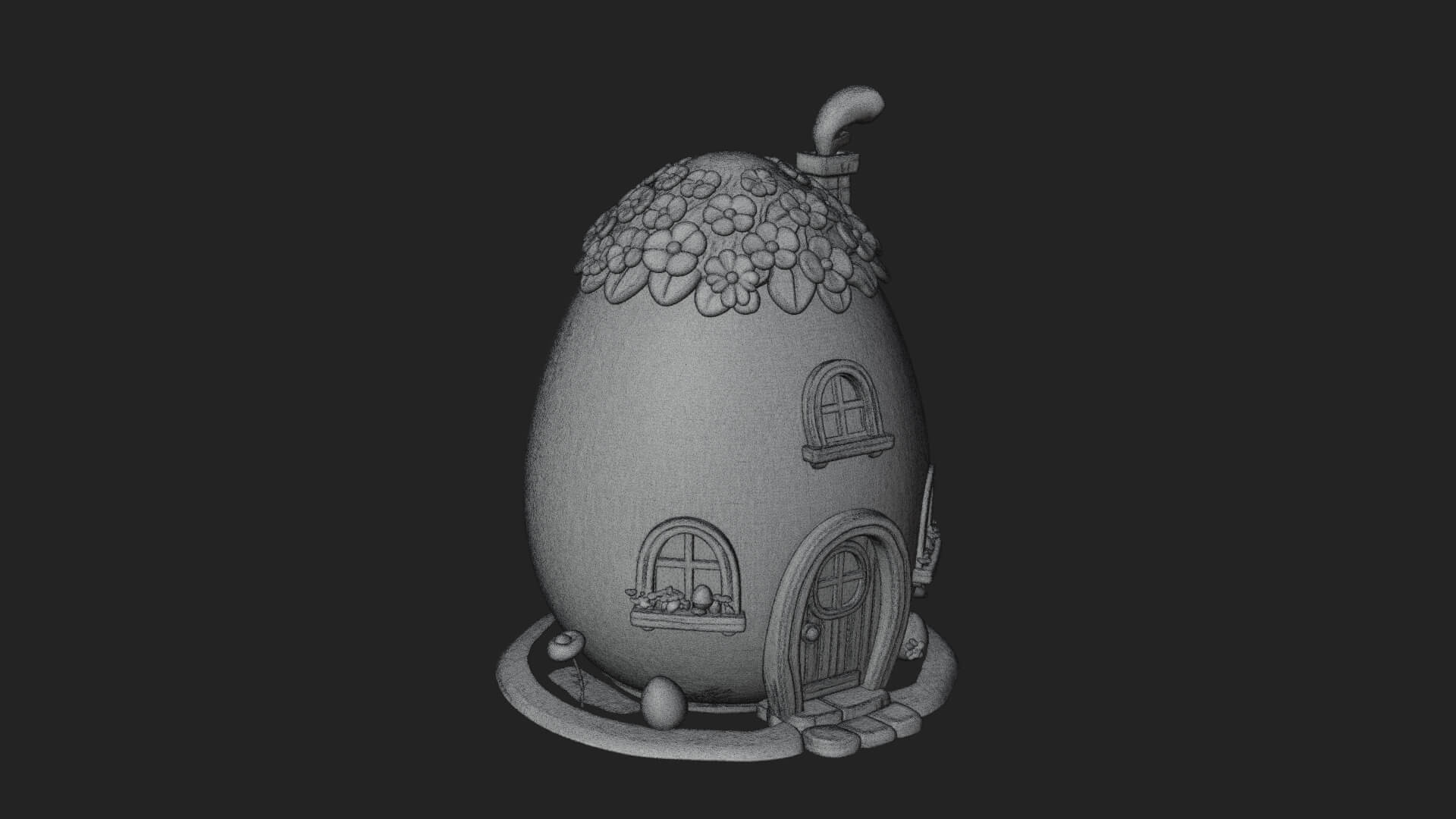 Easter Egg Cottage House Design 4 3D Print Model 3D Model