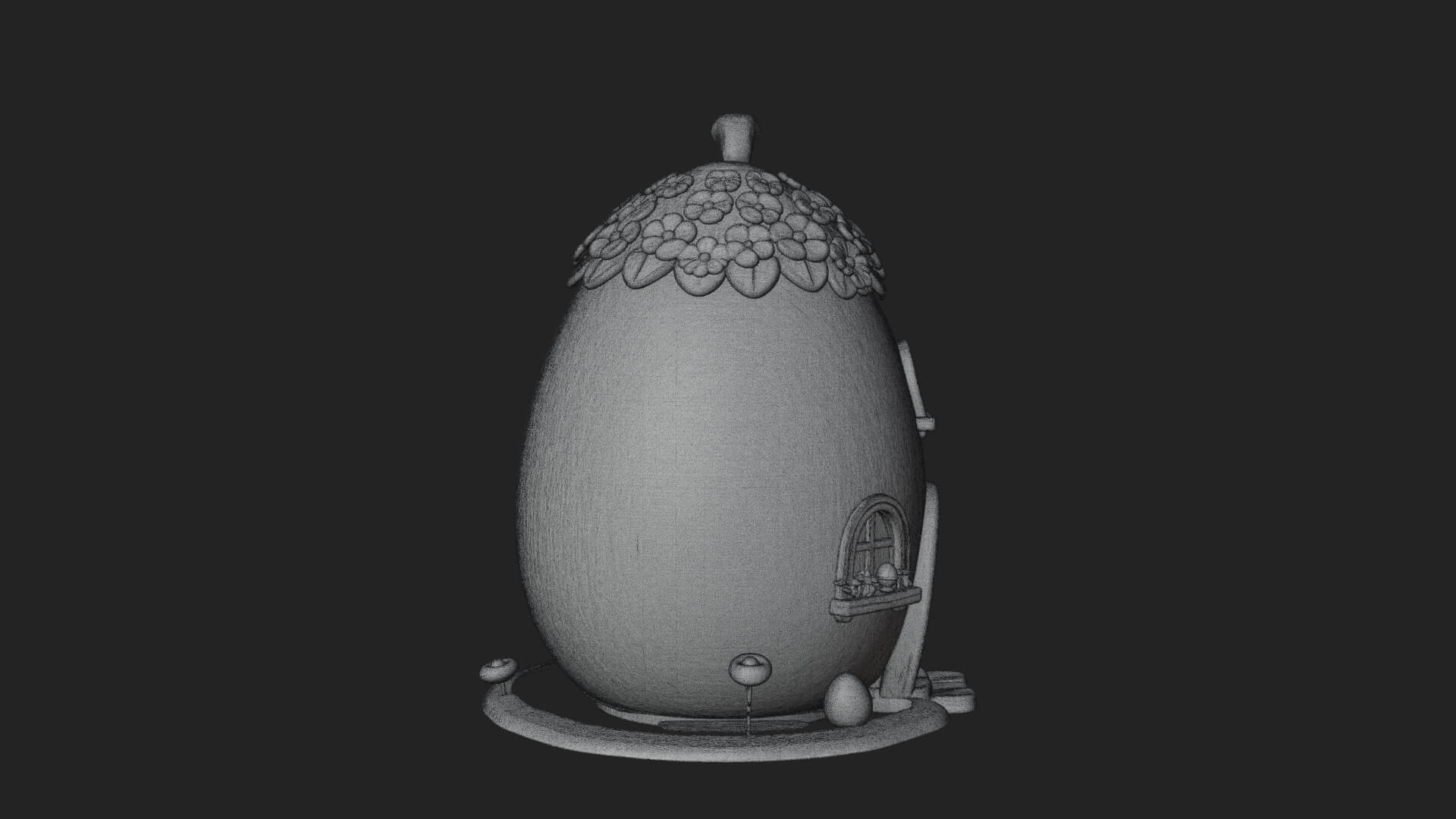 Easter Egg Cottage House Design 4 3D Print Model 3D Model