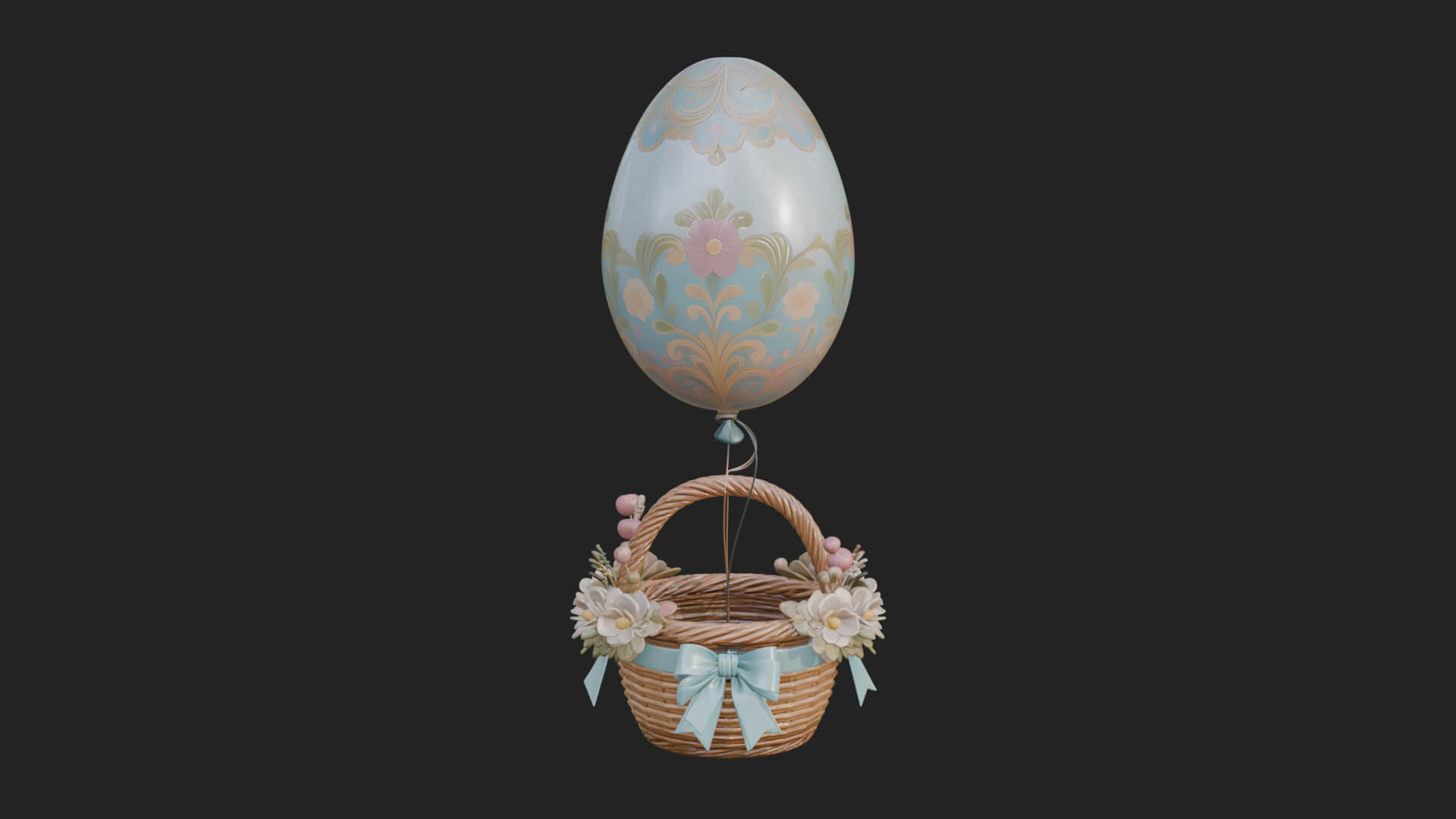 Easter Egg Hot Air Balloon Model Design 1 3D Print Model 3D Model