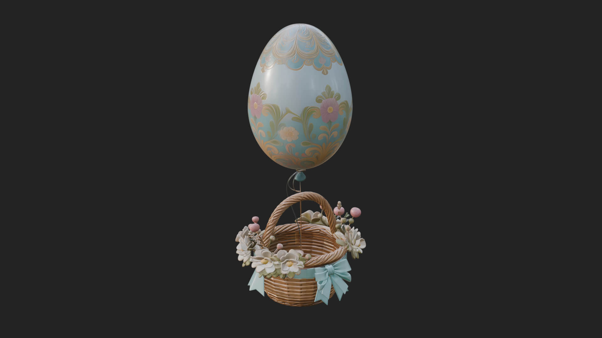 Easter Egg Hot Air Balloon Model Design 1 3D Print Model 3D Model