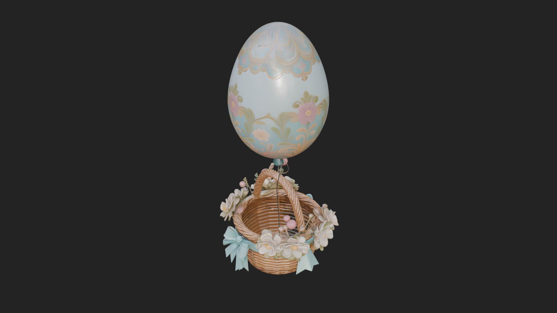 Easter Egg Hot Air Balloon Model Design 1 3D Print Model 3D Model