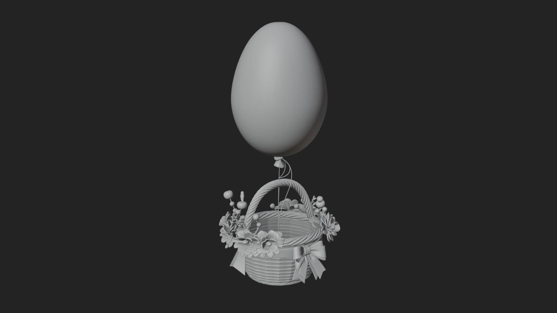 Easter Egg Hot Air Balloon Model Design 1 3D Print Model 3D Model