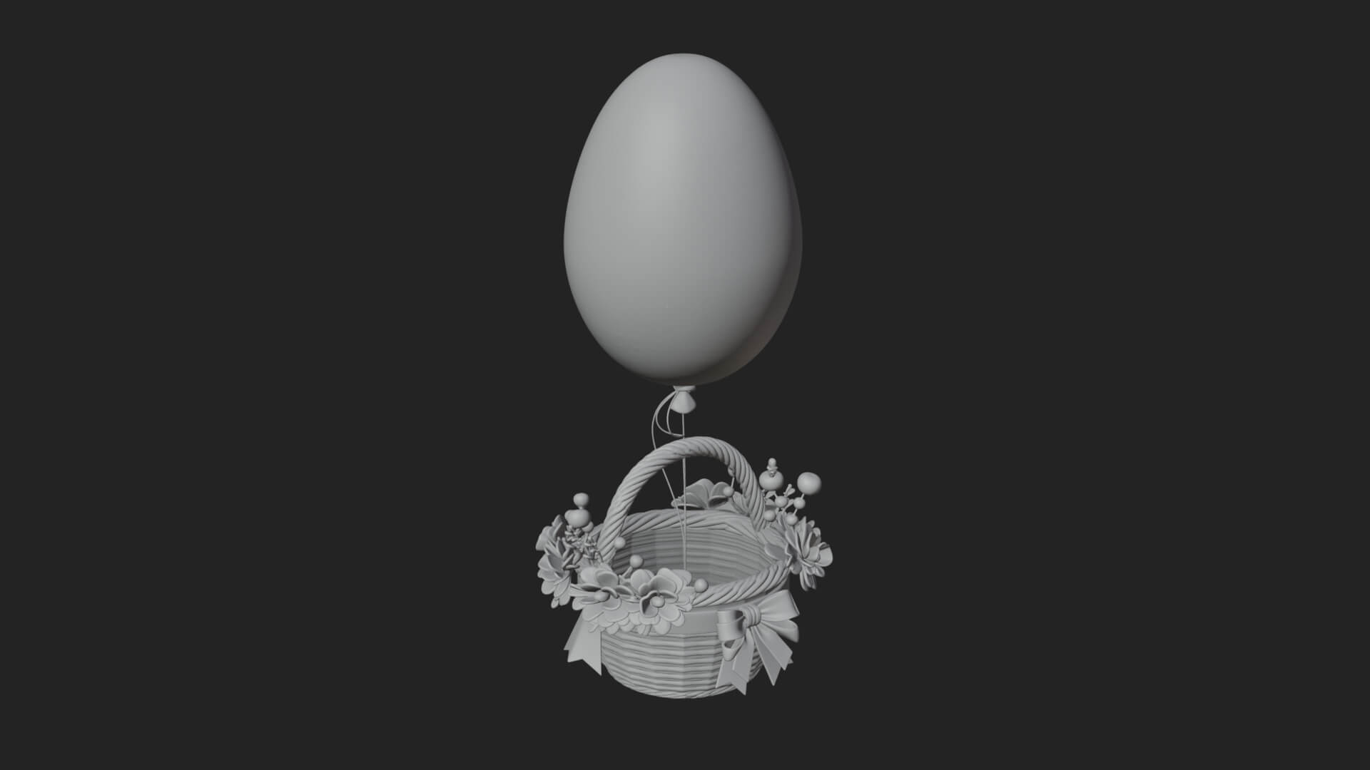 Easter Egg Hot Air Balloon Model Design 1 3D Print Model 3D Model