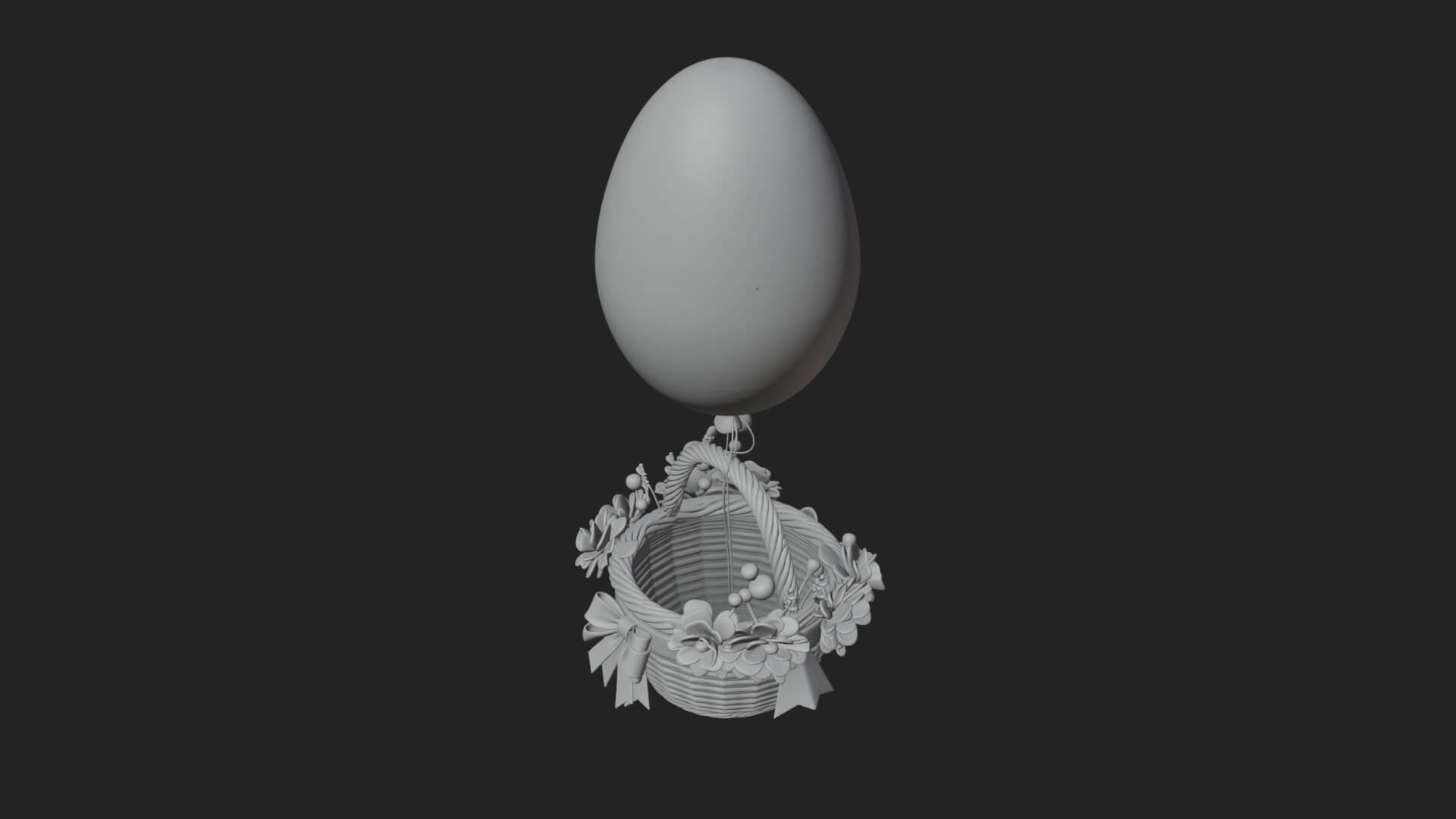 Easter Egg Hot Air Balloon Model Design 1 3D Print Model 3D Model